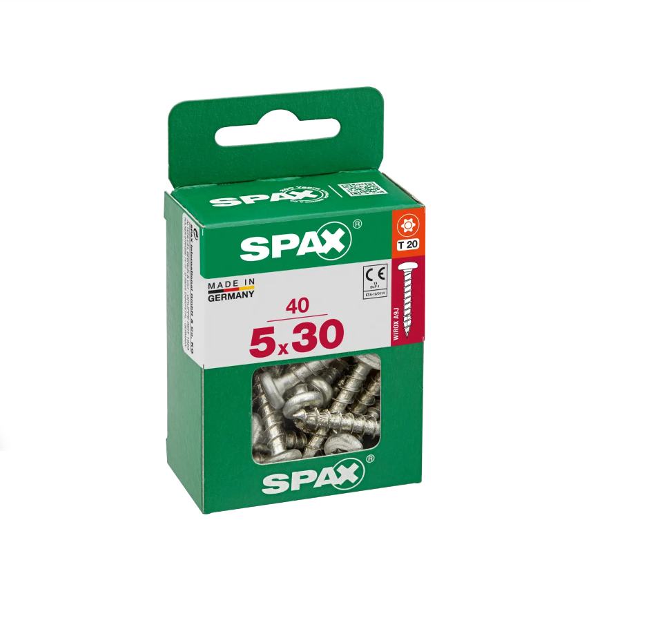 40 tornillo spax t-star+ con cabeza redonda, ø 5mm y 30 mm