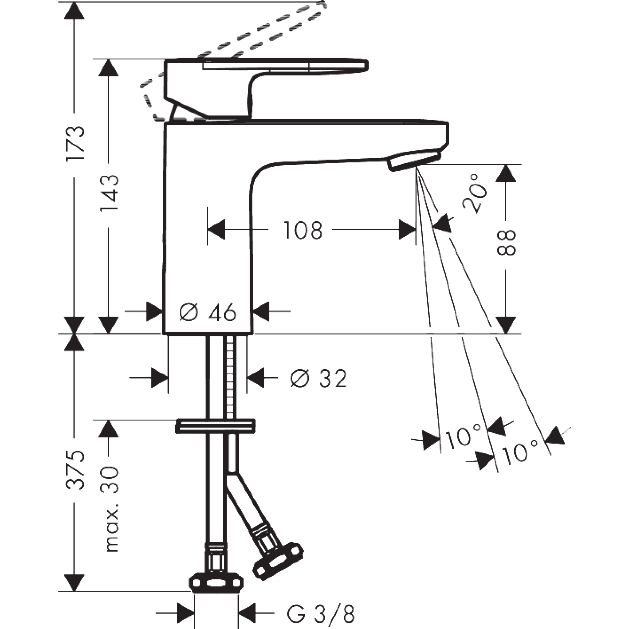 Bateria umywalkowa chrom Blend L CoolStart Hansgrohe - 9
