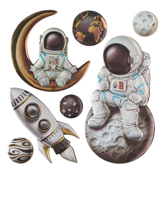 Zestaw naklejek dekoracyjnych dla dzieci 3D Astronauta