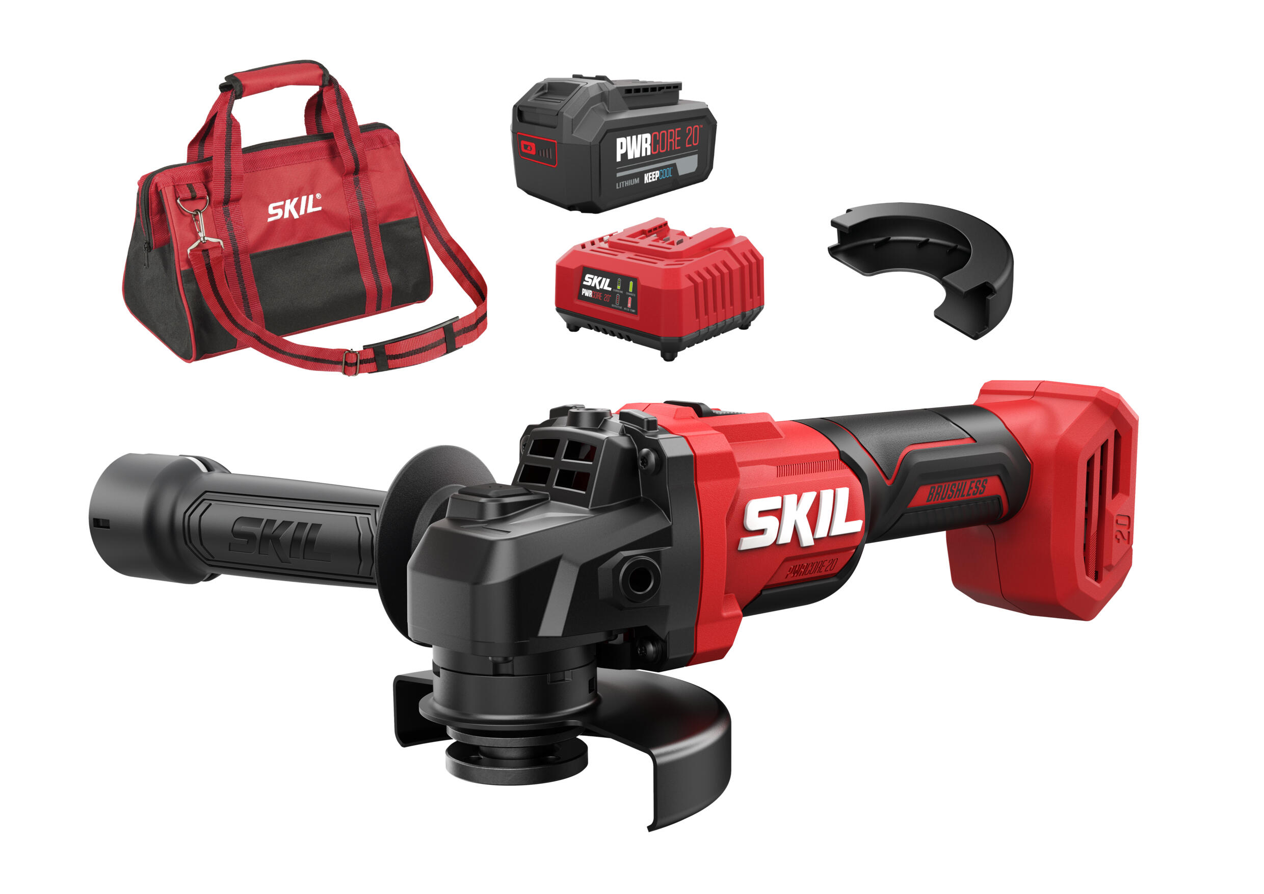 Amoladora a batería brushless skil 20v - 115mm + 1 batería 4.0 ah + cargador + bolsa de transporte