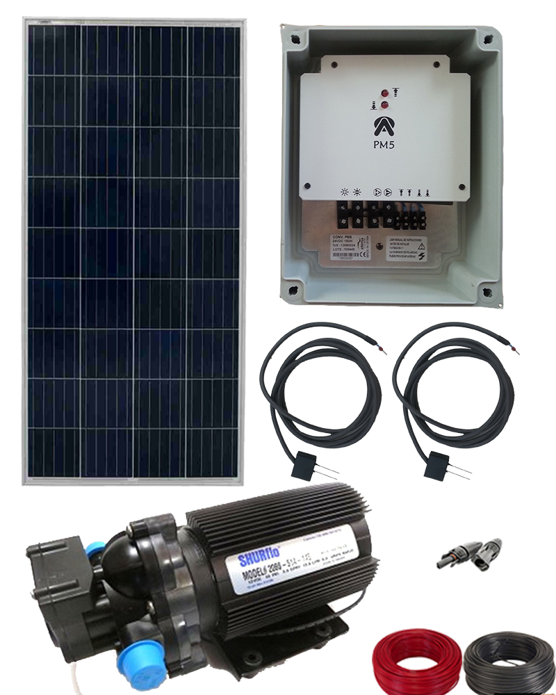 Kit de bombeo solar 12v con panel solar de 160 w