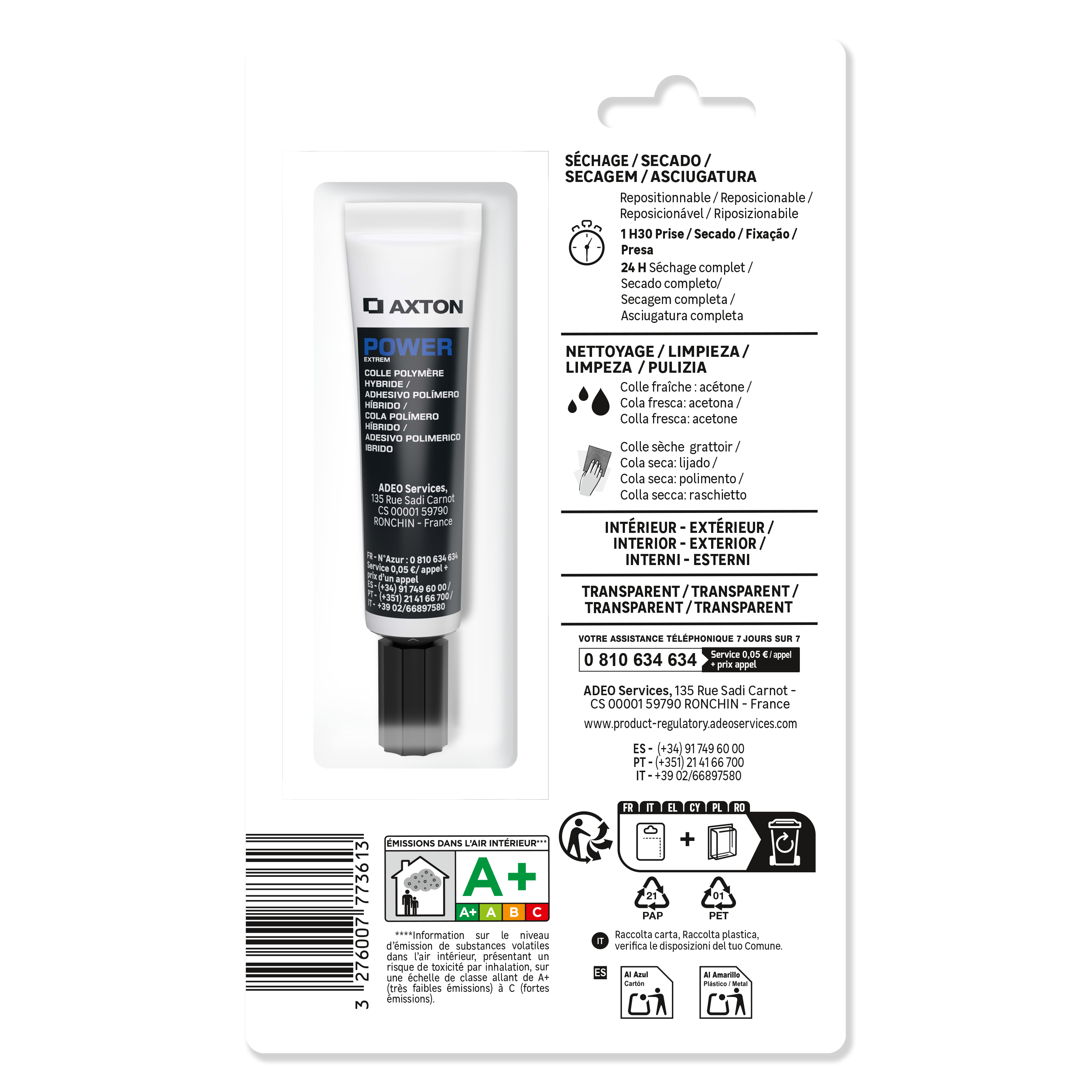 Adhesivo polimero AXTON 20 ml transparente para PVC, madera, hormigón, cerámica, aplicación sin herramienta, resistente al agua, se puede reposicionar, goma elástica, resiste a las torsiones. Para unir materiales. - 2