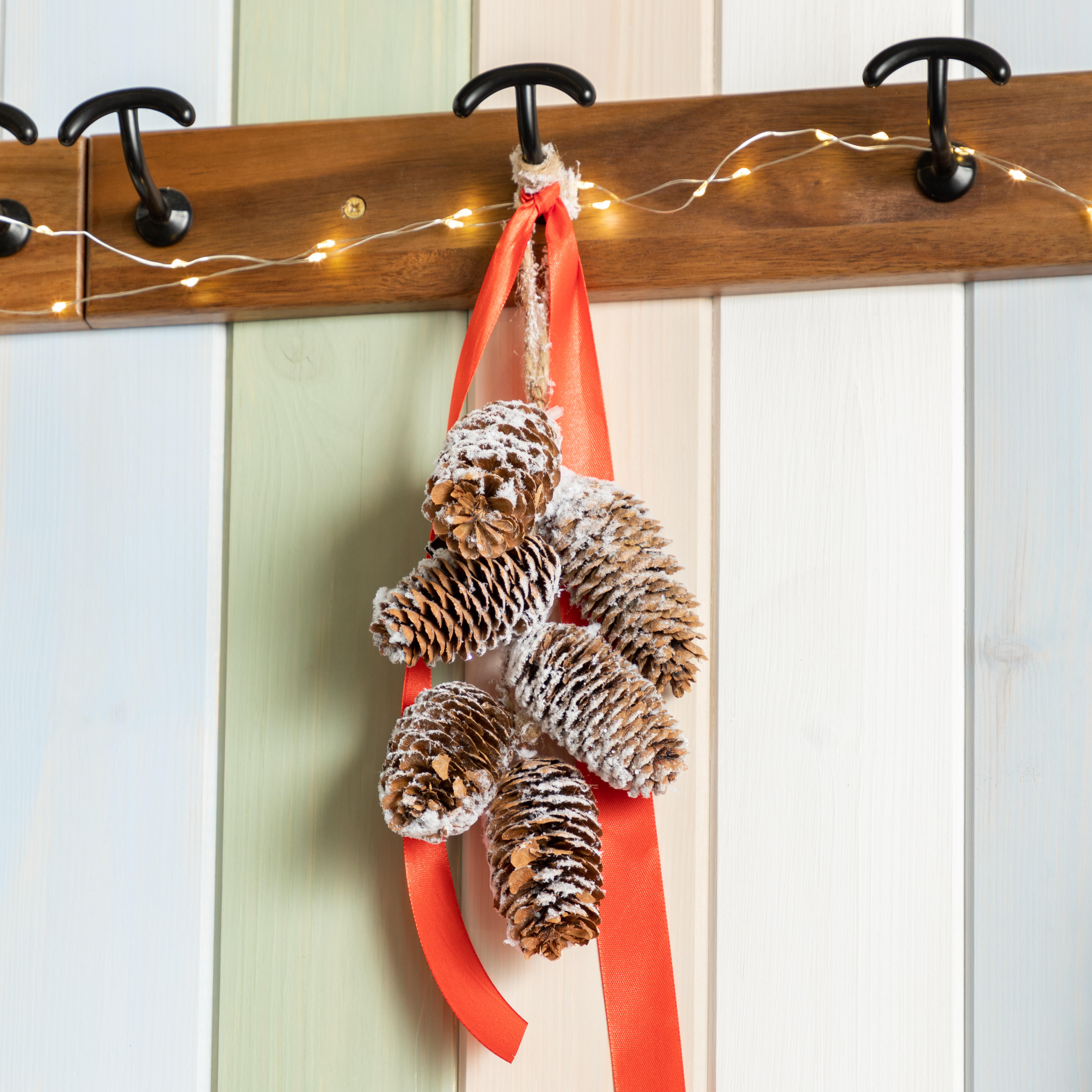 Adorno colgante de navidad piñas nieve 18x11cm - 4