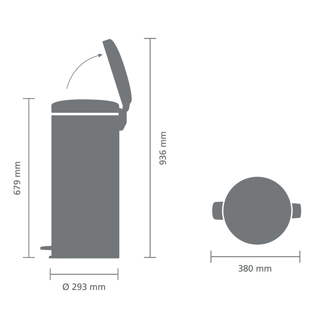Poubelle de cuisine 30L à pédale BRABANTIA New icon acier blanc - 7