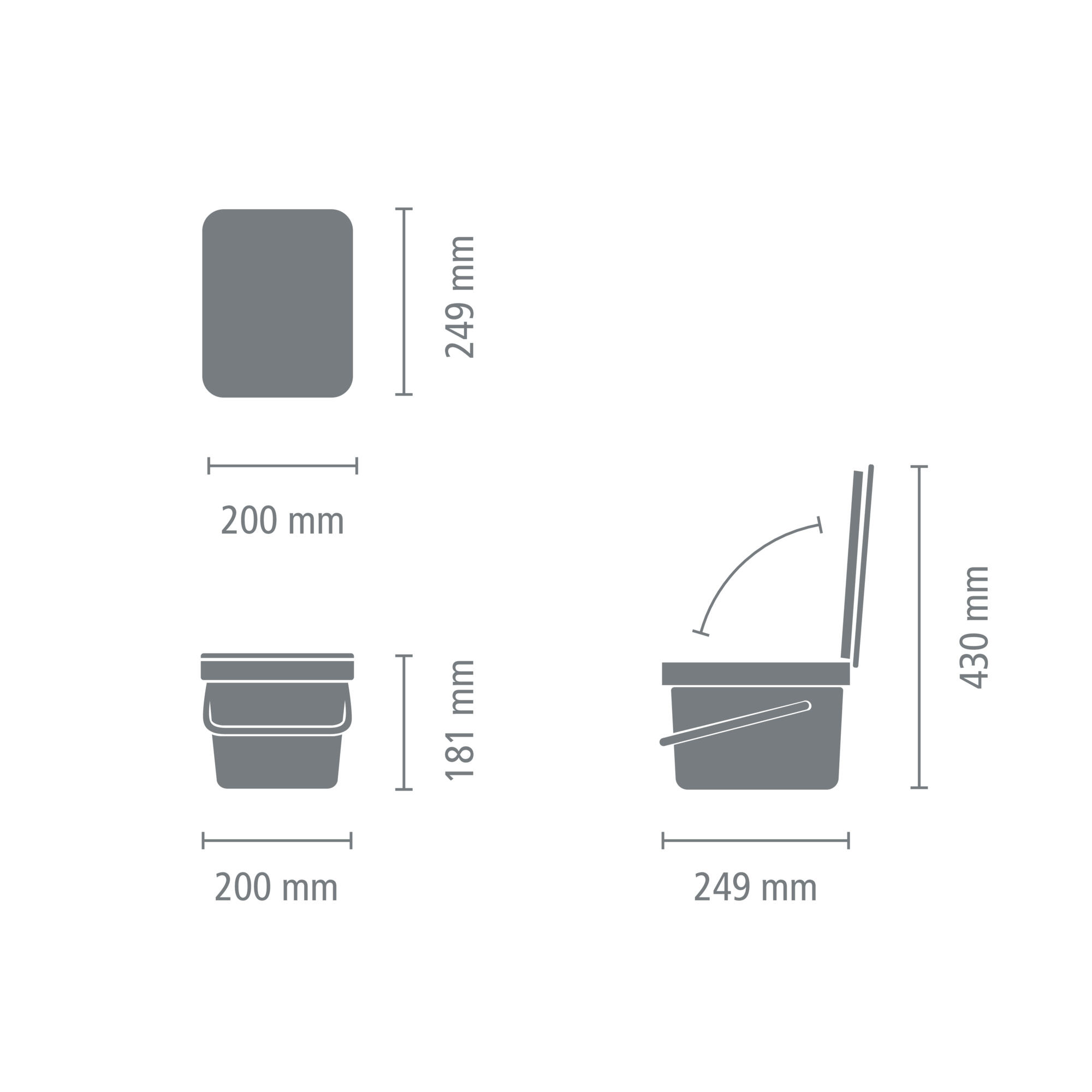 Poubelle compost 6L BRABANTIA Sort&go gris - 7