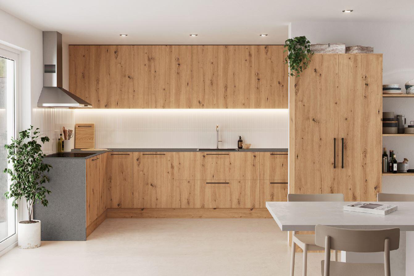 Encimera de cocina laminada compacta Tokyo gris new 360x63cm espesor 13mm - 3