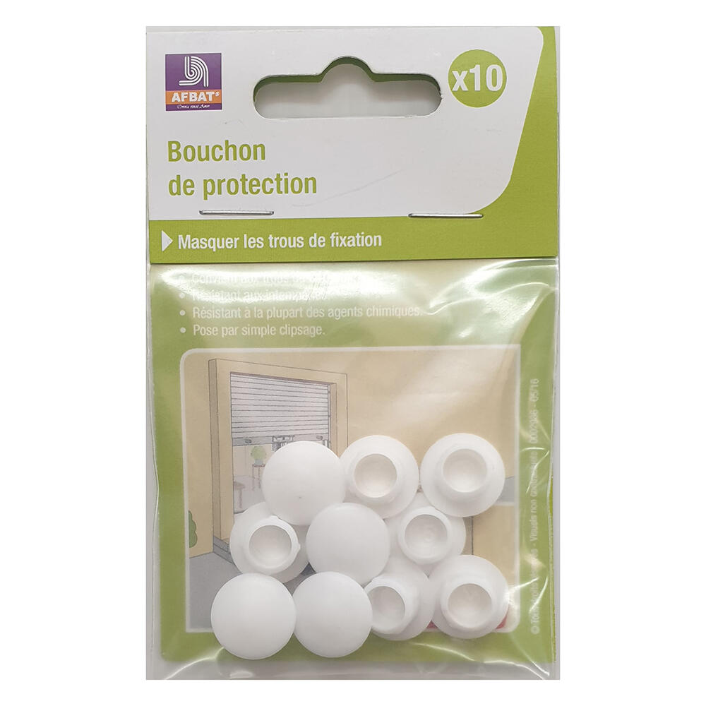Lot de 10 bouchons de protection composite blanc H.9 x L.15 x P.15 mm AFBAT - 3