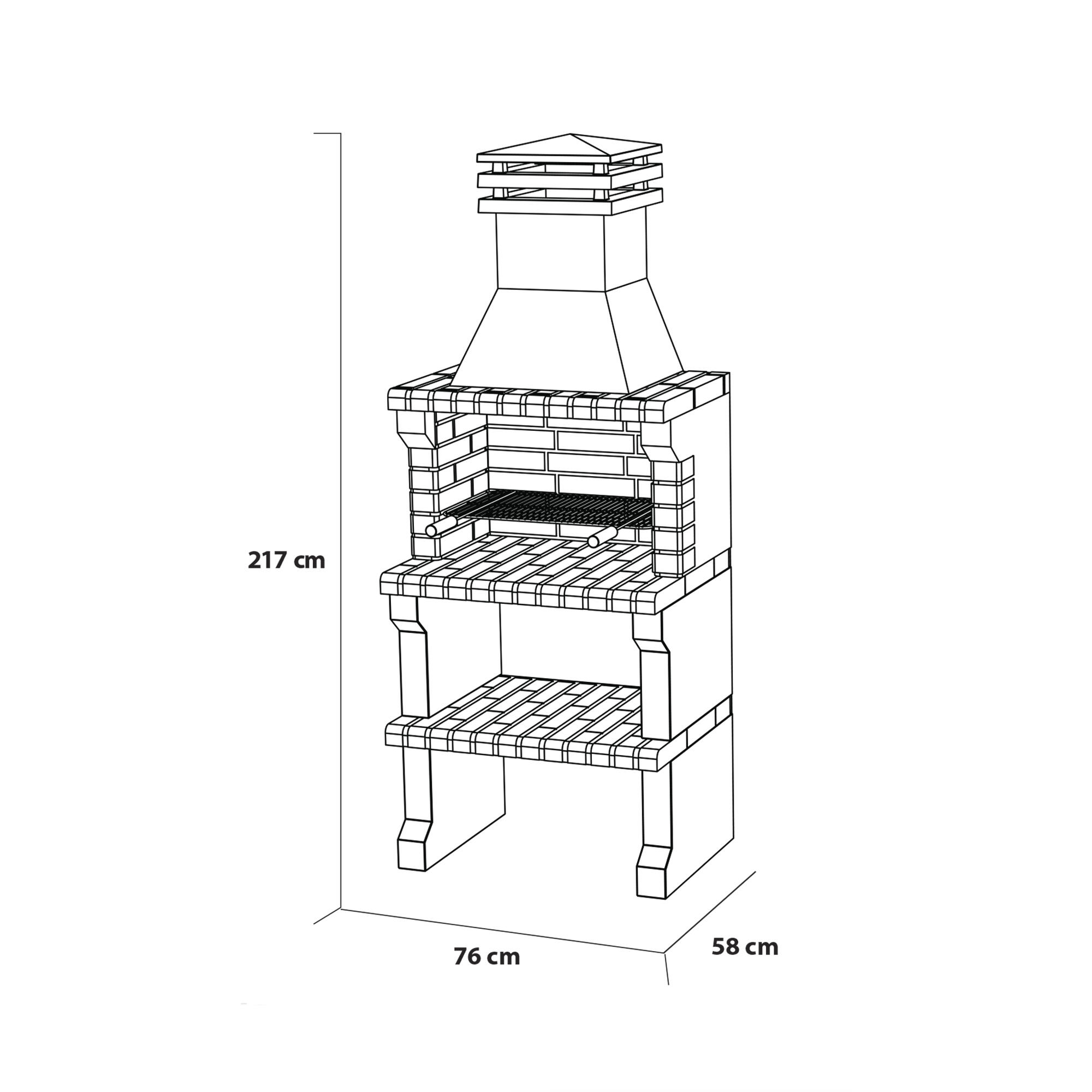 Churrasqueira tradicional 76x58x217 cm Movelar Liz - 2
