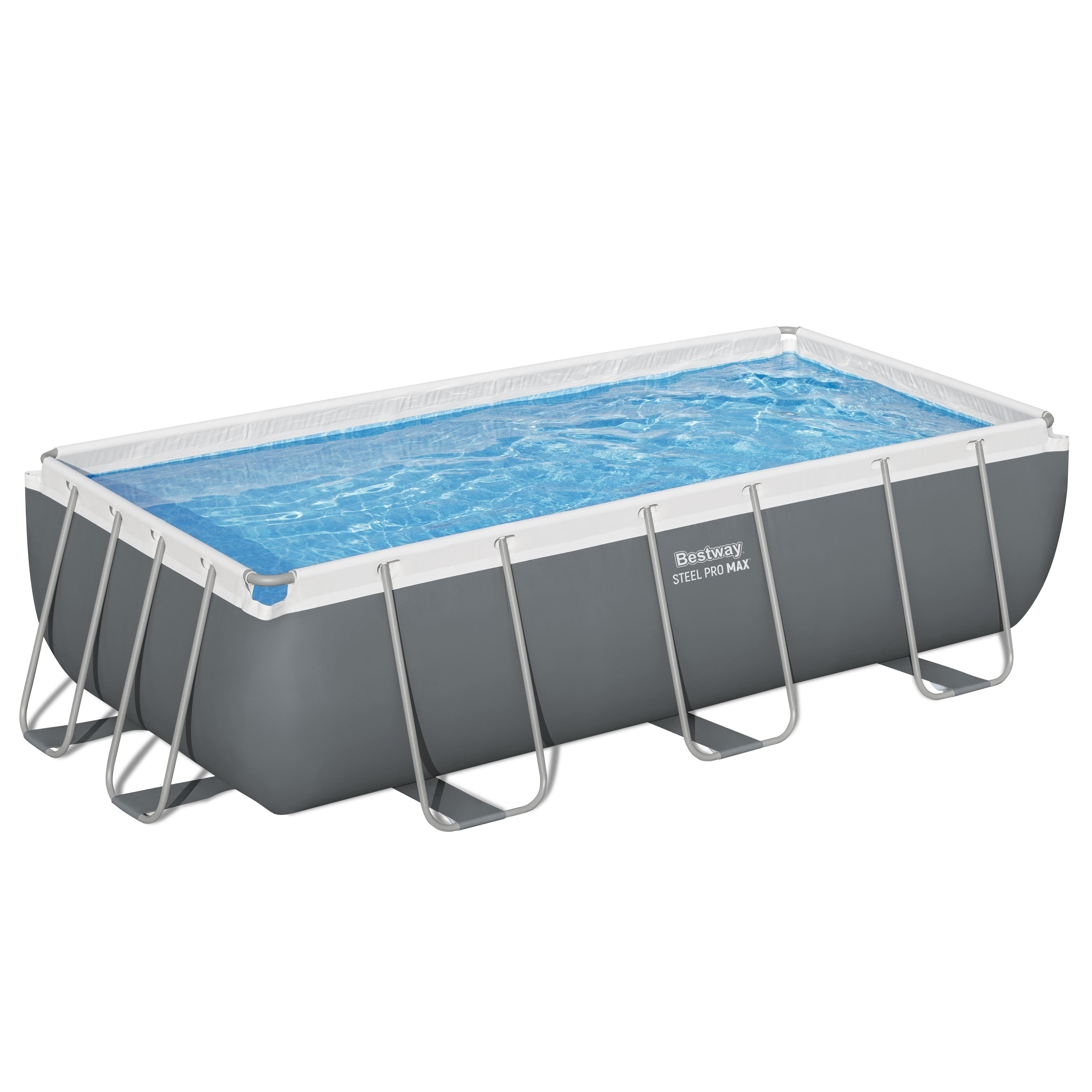 Piscina tubular retangular Bestway Steel Pro Max 402x201x100cm +Escada+Filtro Cartucho+Doseador - 6