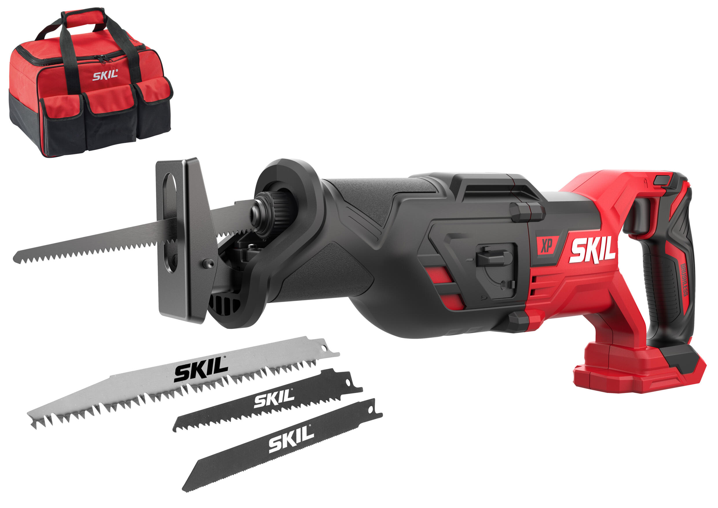 Sierra de sable a batería brushless xp skil 20v - 3480fa - solo máquina + bolsa de transporte