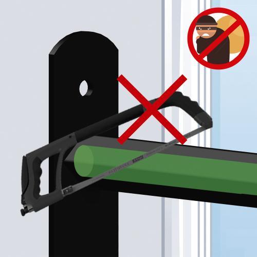 Tube sécurité pour grille défense télescopique ⌀12mm L 1.03 m, acier peint noir - 4