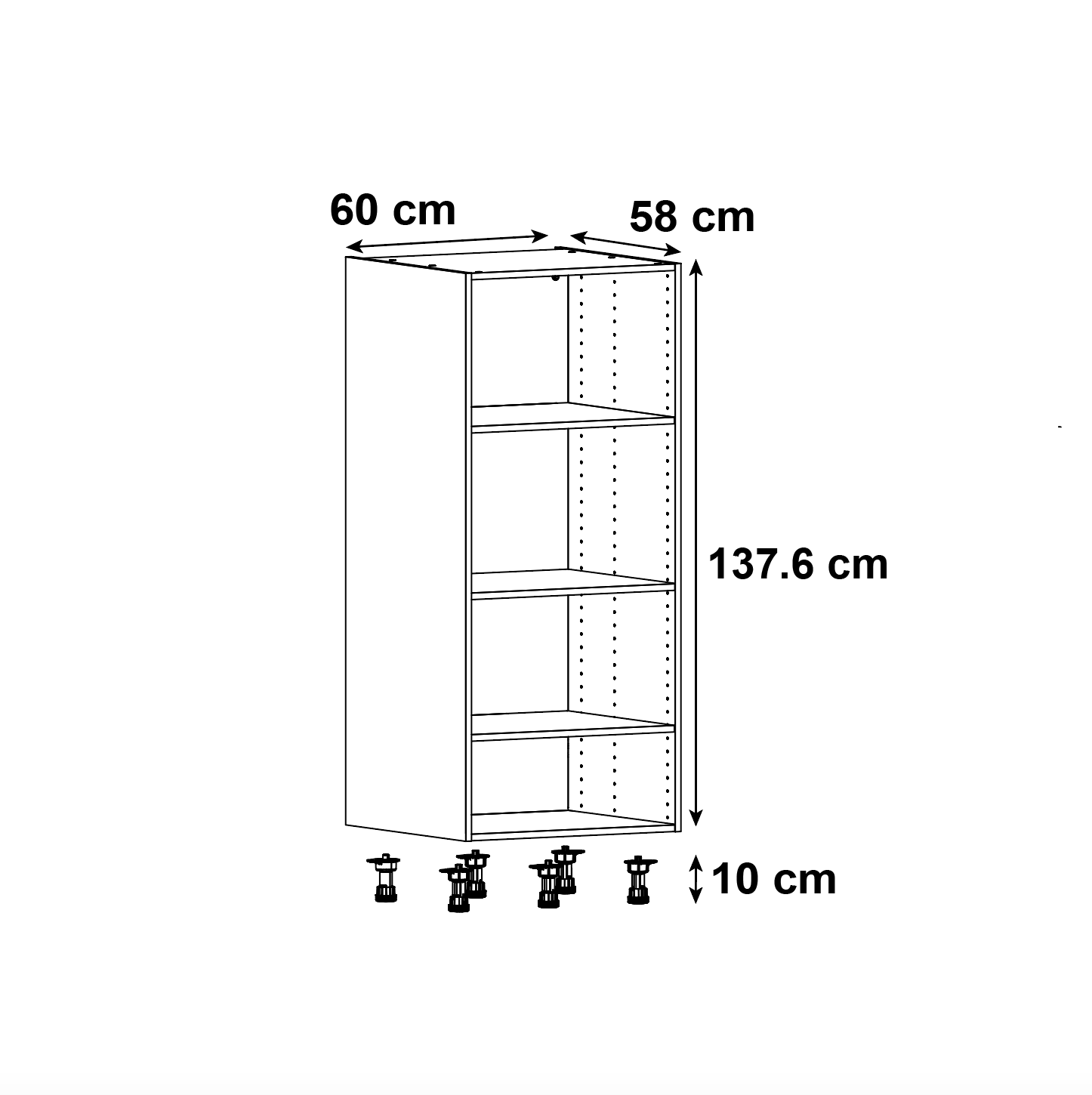 Demi-colonne de cuisine DELINIA ID effet bois H.137.6 x l.60 x P.58 cm - 2