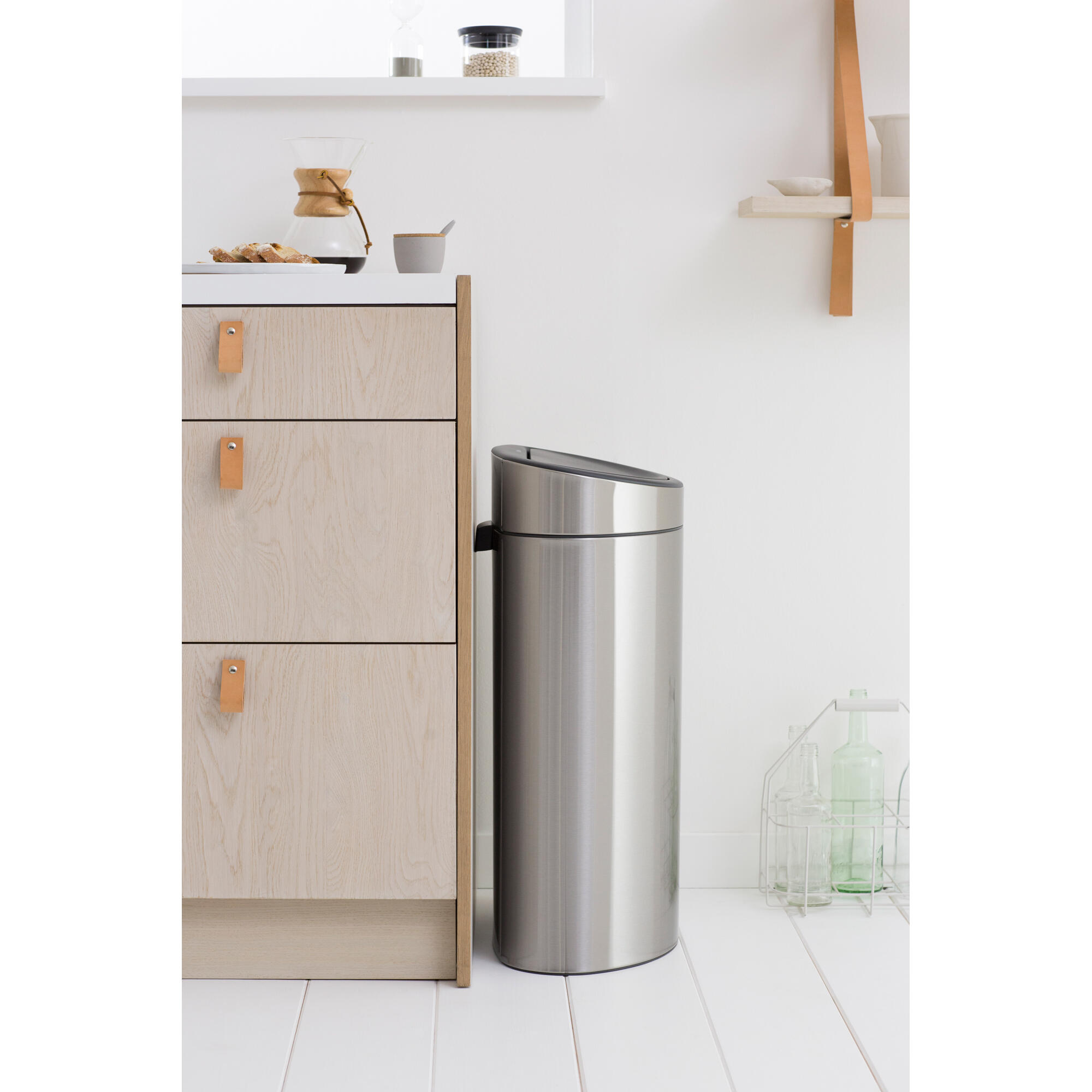 Poubelle de cuisine 40L BRABANTIA Touch bin acier inoxydable gris - 2