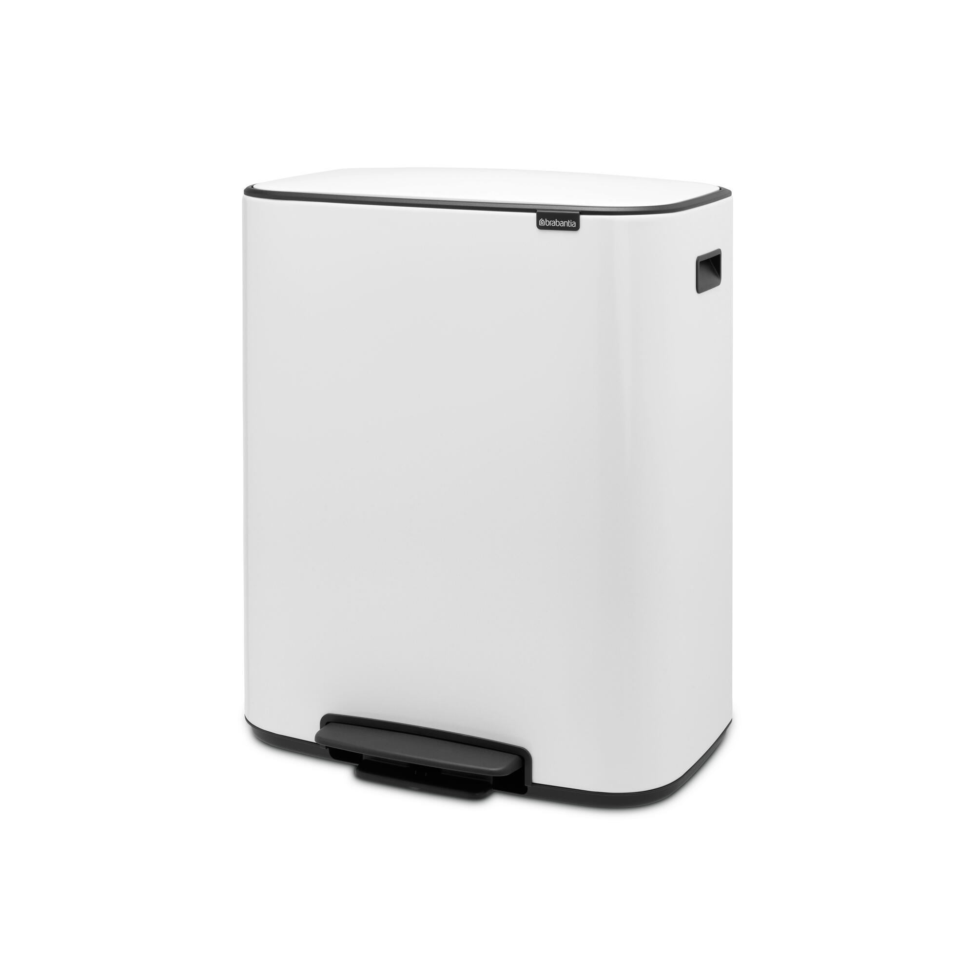 Poubelle tri sélectif de cuisine 30+30L à pédale BRABANTIA Bo acier blanc - 5
