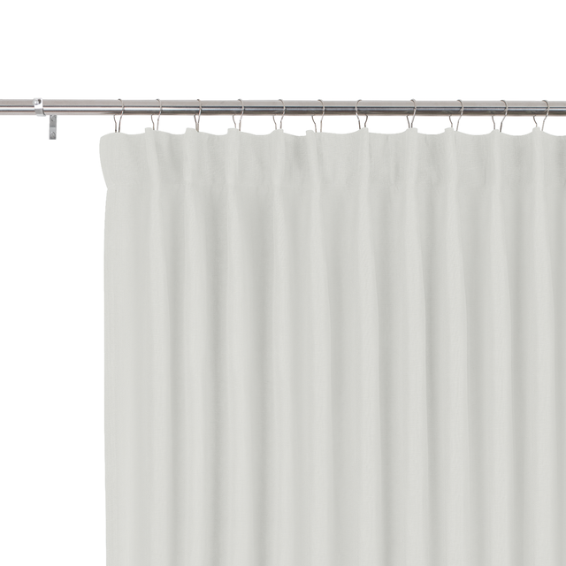 Cortina cinta frunce, trabillas Lenaya 100% lino de 200x280cm INSPIRE liso blanco. Incluye cinta termoadhesiva