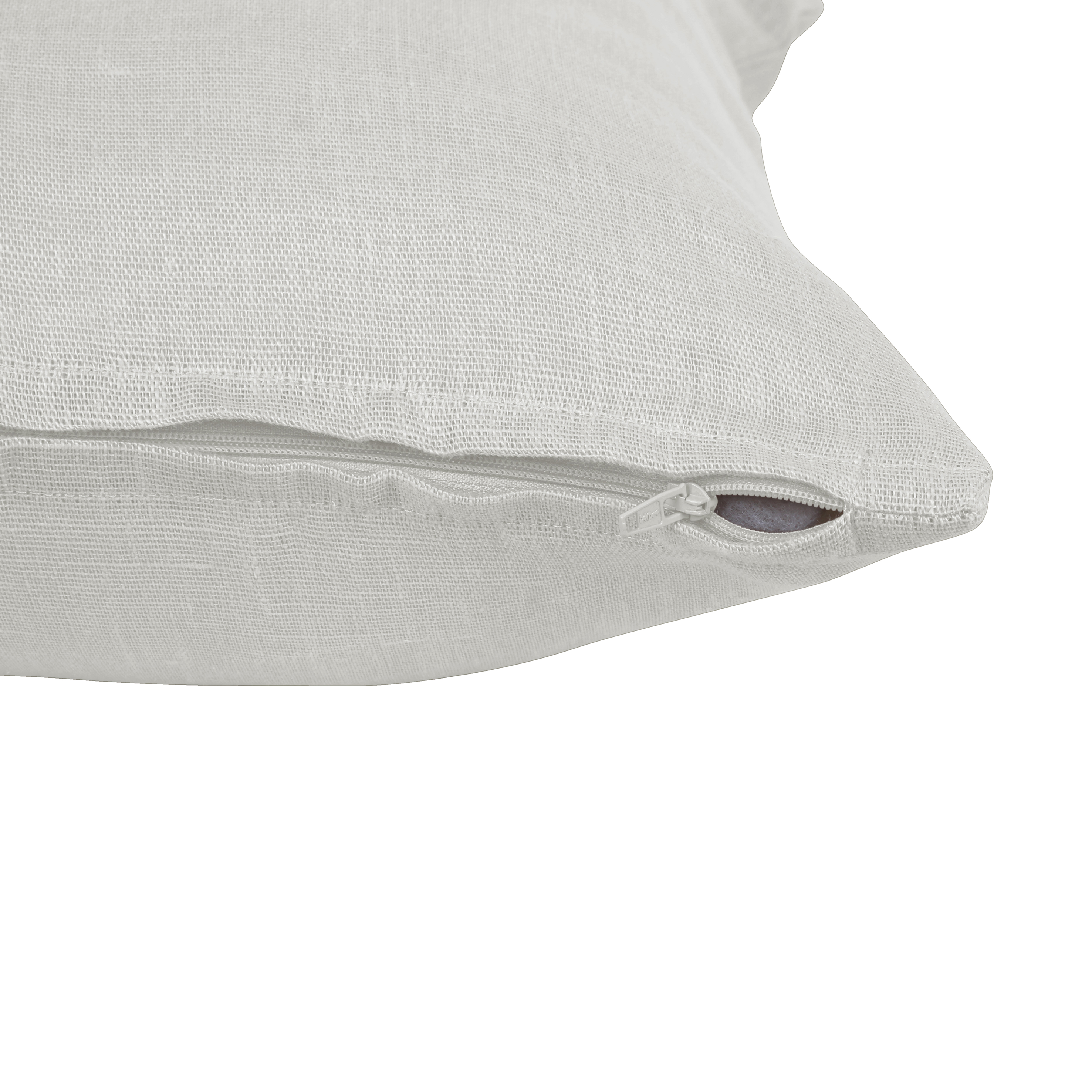Cojín decorativo cuadrado Lenaya 100% lino 45x45cm INSPIRE liso blanco - 4