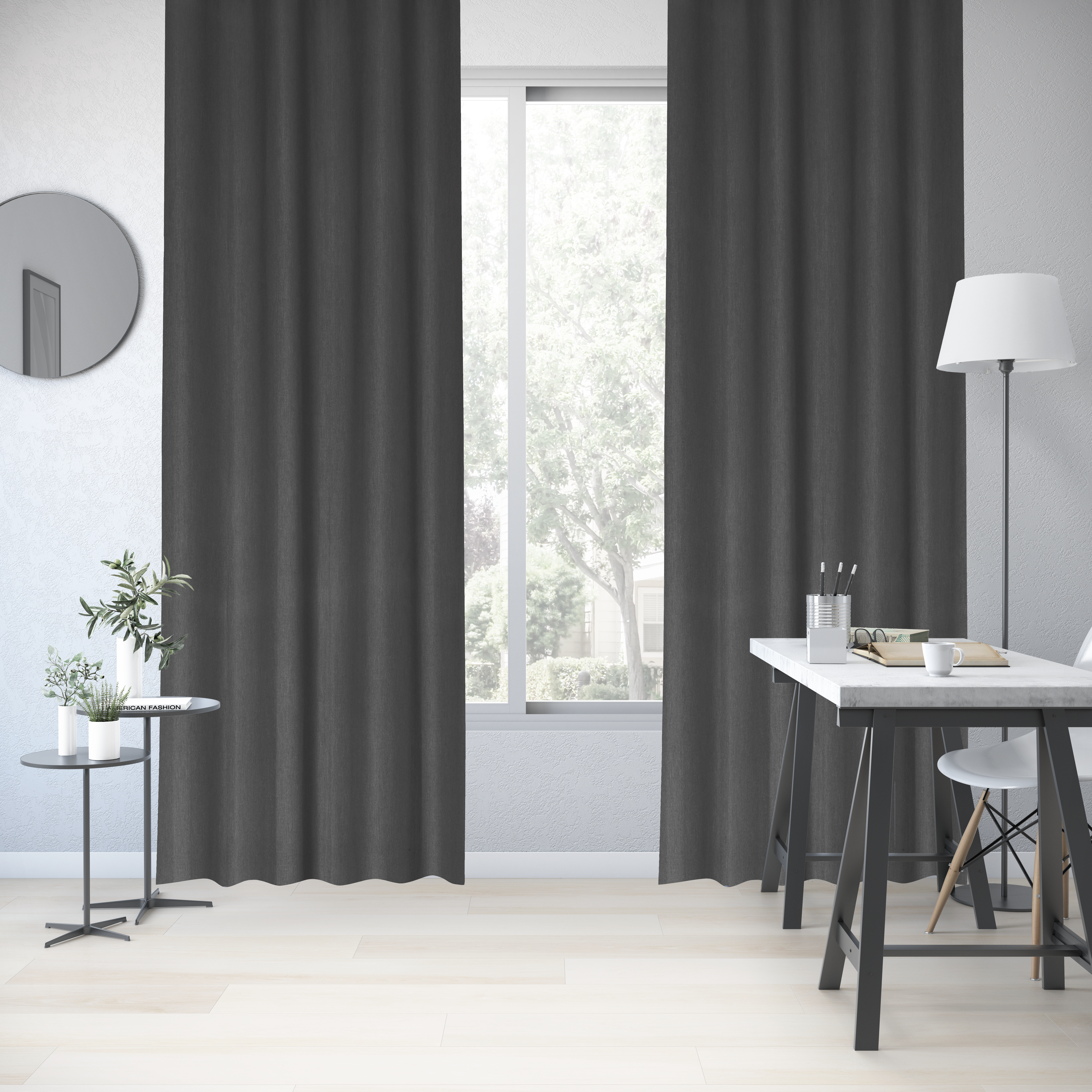 Cortinado ilhós Kalpe 140x280cm preto Inspire - 2