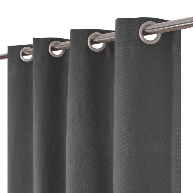 Rideau tamisant, Kalpe, coton, noir H.280 x l.140 cm INSPIRE