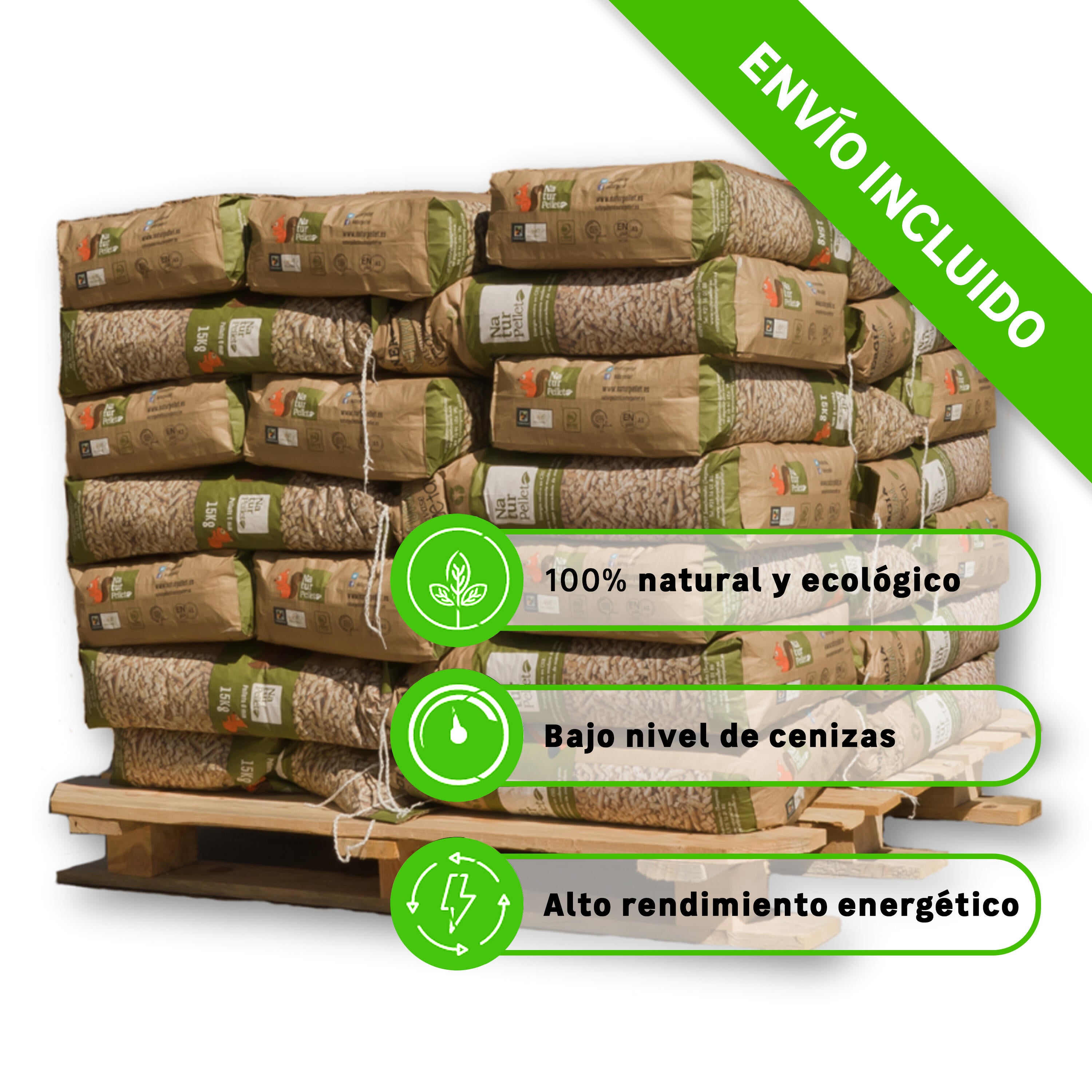 Palet de 35 sacos de pellet naturpellet