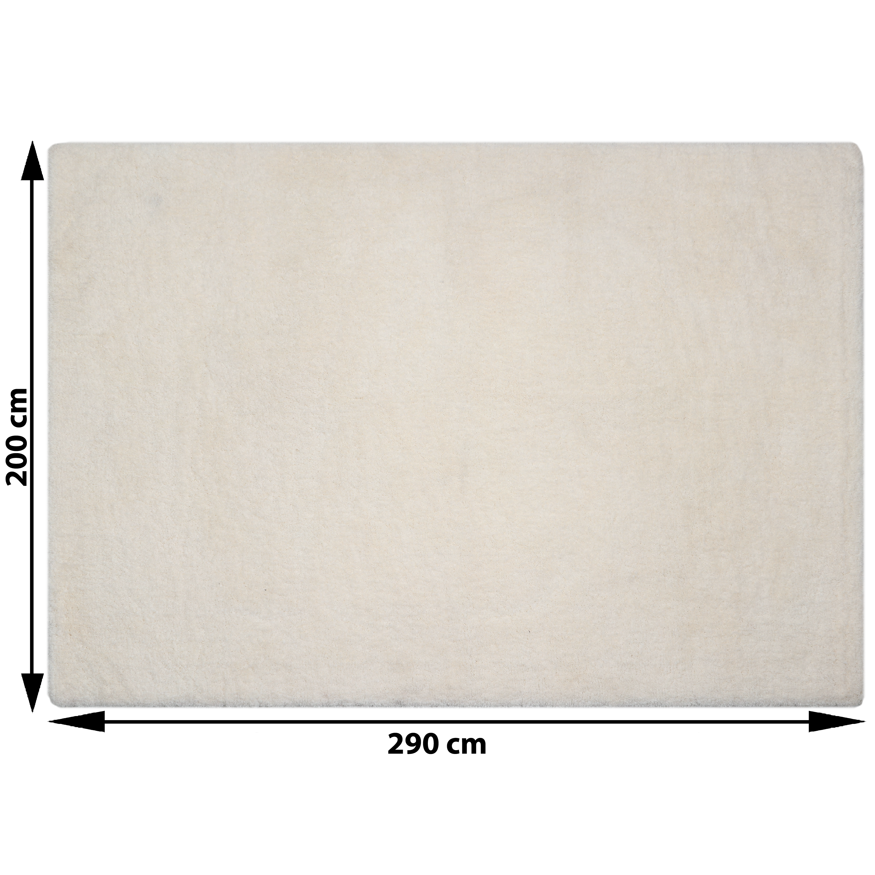 Tappeto Talka Shaggy in poliestere, L 290 x L 200 cm, crema - 2