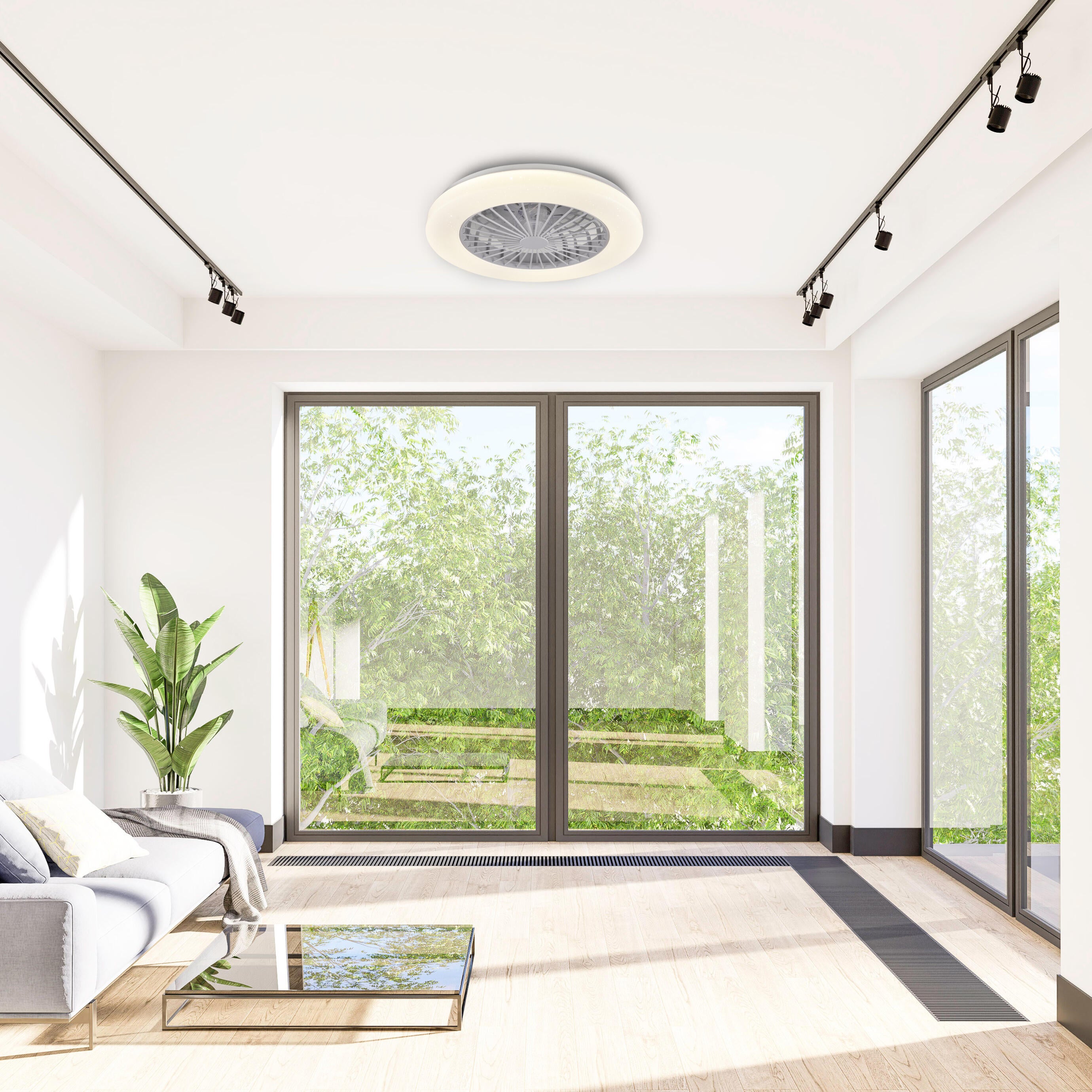 Plafon LED Libya 48W 5300 lm IP20 z wentylatorem, biały - 2
