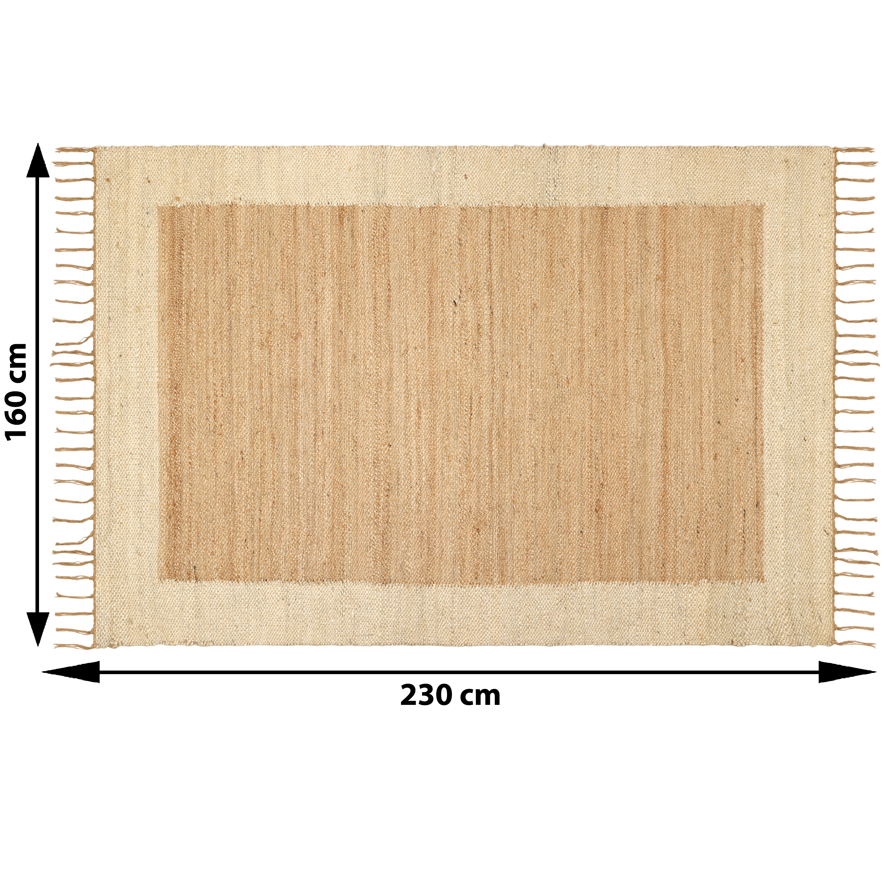 Alfombra yute Baliko 160x230cm tejido plano INSPIRE liso blanco paper - 3