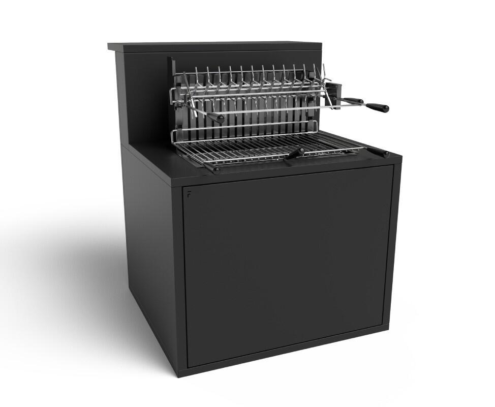 Mueble con parrilla y asador eléctrico, para cocina exterior con barra forge adour