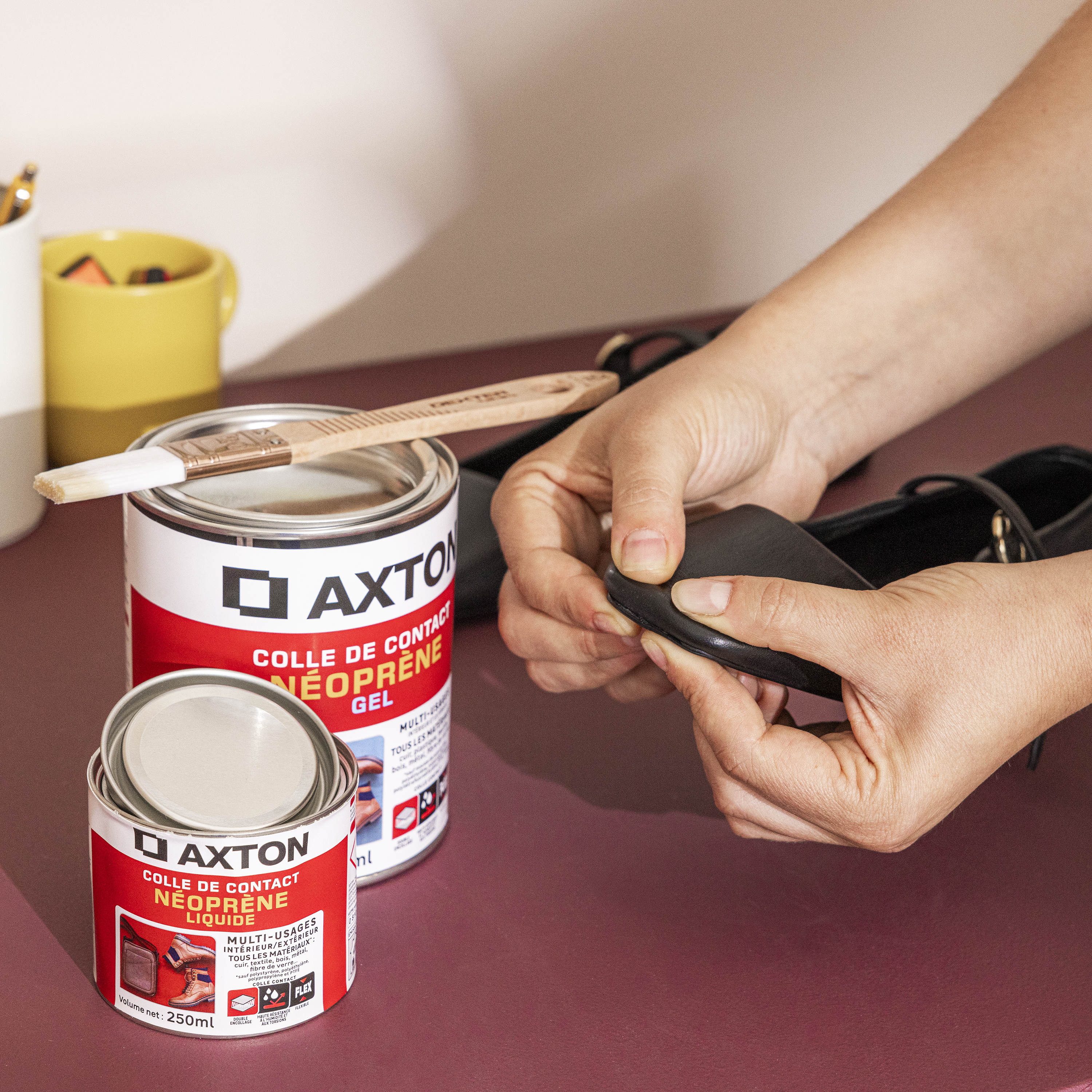 Cola de contacto AXTON 740 ml para madera, PVC, hormigón, resiste al agua. Para unir materiales. - 4