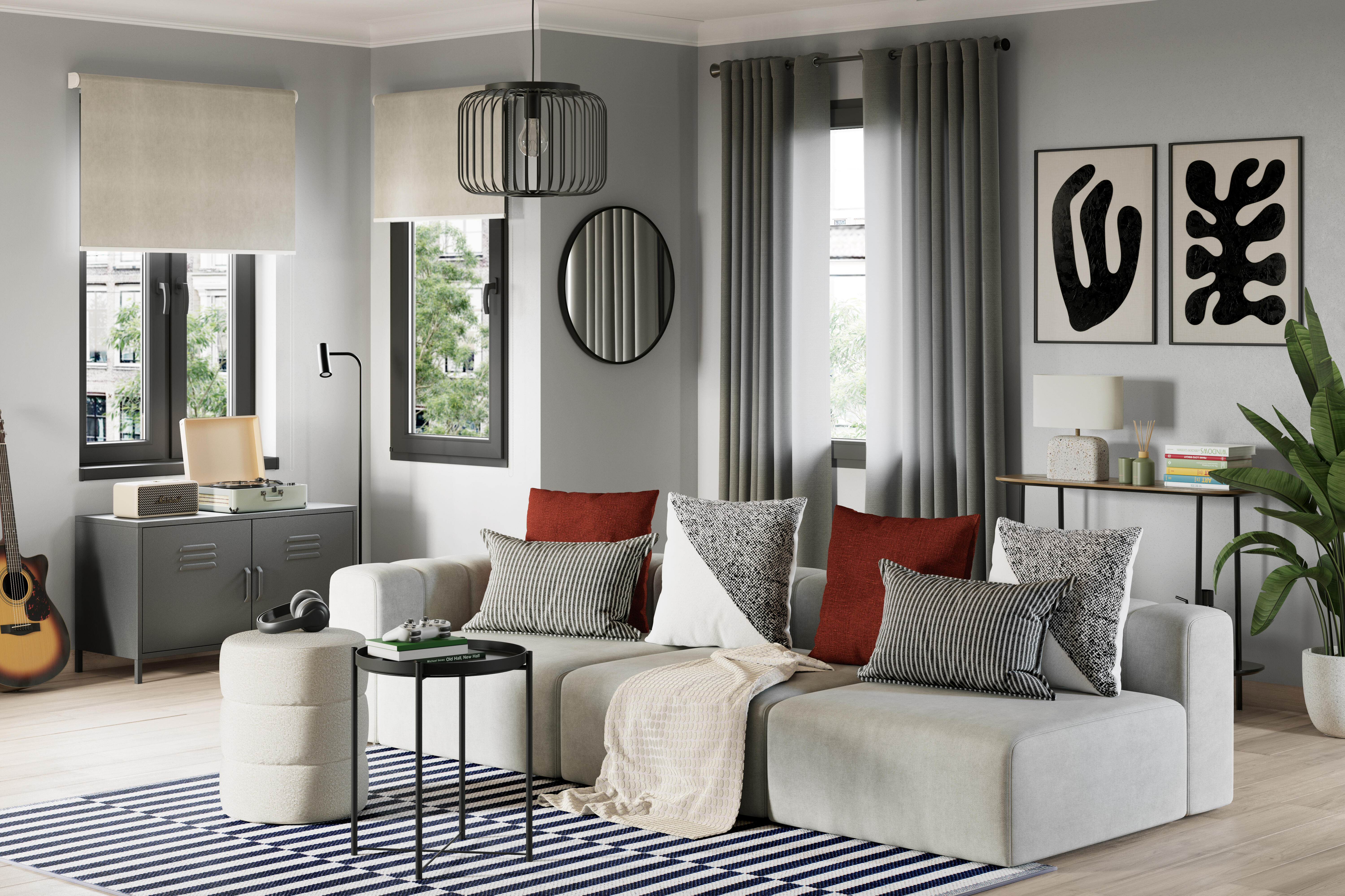 Cortinado ilhós Raspberry 140x280cm cinza 3 Inspire - 14