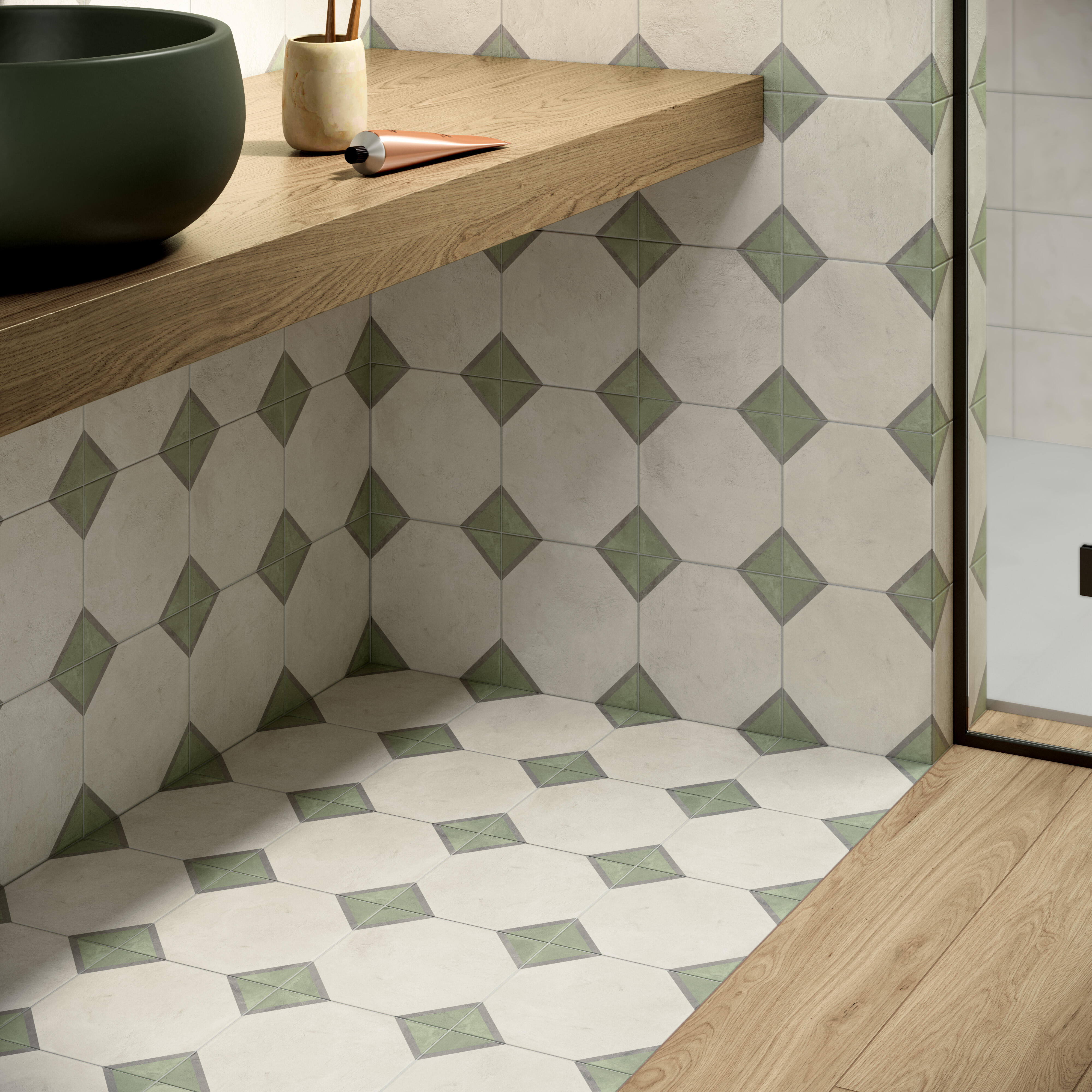 Piastrella da pavimento e rivestimento interno in gres porcellanato 20 x 20 cm non rettificato non smaltato Milano Dolce opaco Deco Art R9 traffico intenso (pei 4/5) Sp. 8.5 mm 1.2 mq - 2