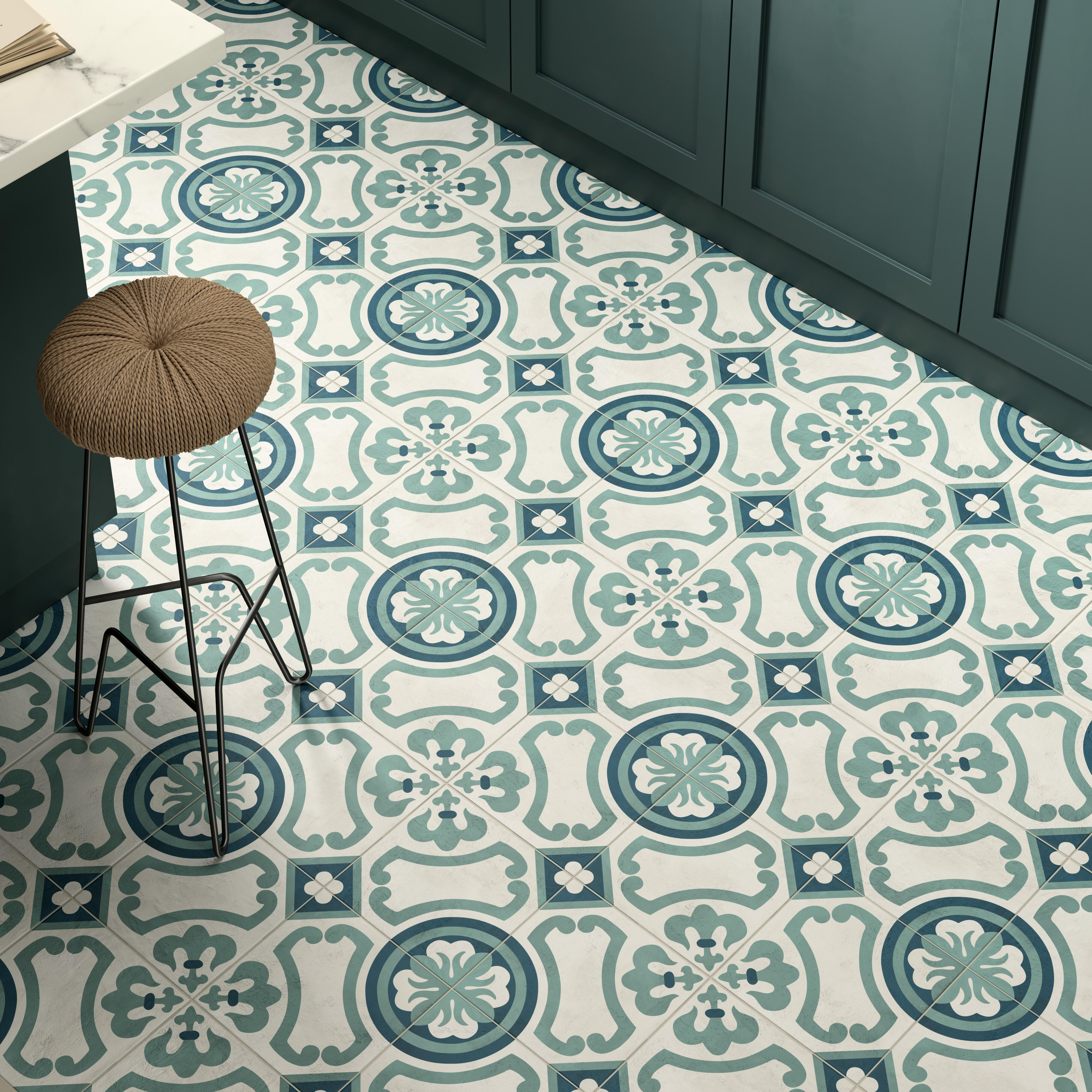 Piastrella da pavimento e rivestimento interno in gres porcellanato 20 x 20 cm non rettificato non smaltato Palermo Intenso opaco Deco Art R9 traffico intenso (pei 4/5) Sp. 8.5 mm 1.2 mq - 3