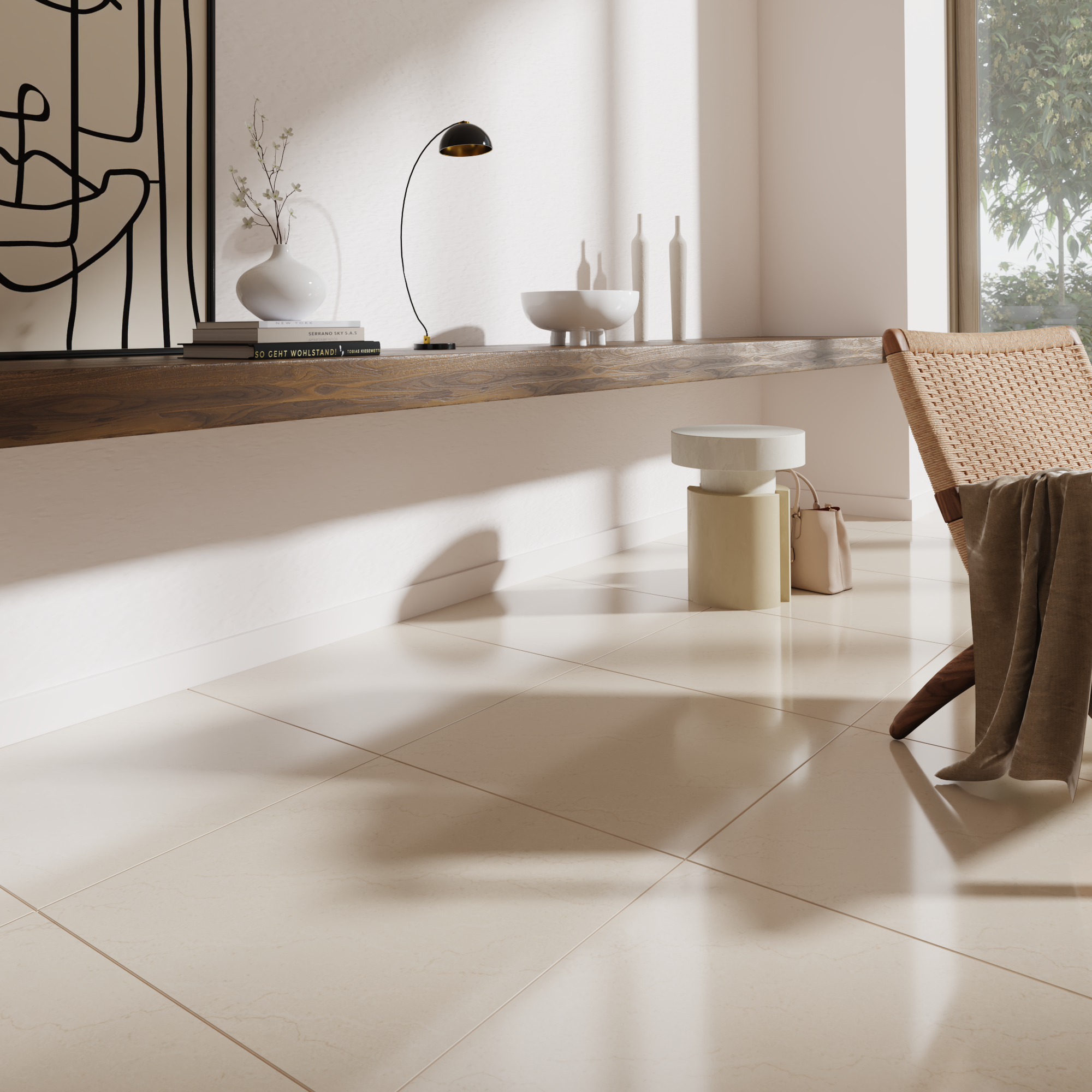 Carrelage sol/mur intérieur effet marbre beige Madras l.60 x L.60 cm ARTENS - 4