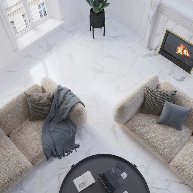 Carrelage sol / mur effet marbre blanc Casablanca l.60 x L.60 cm ARTENS
