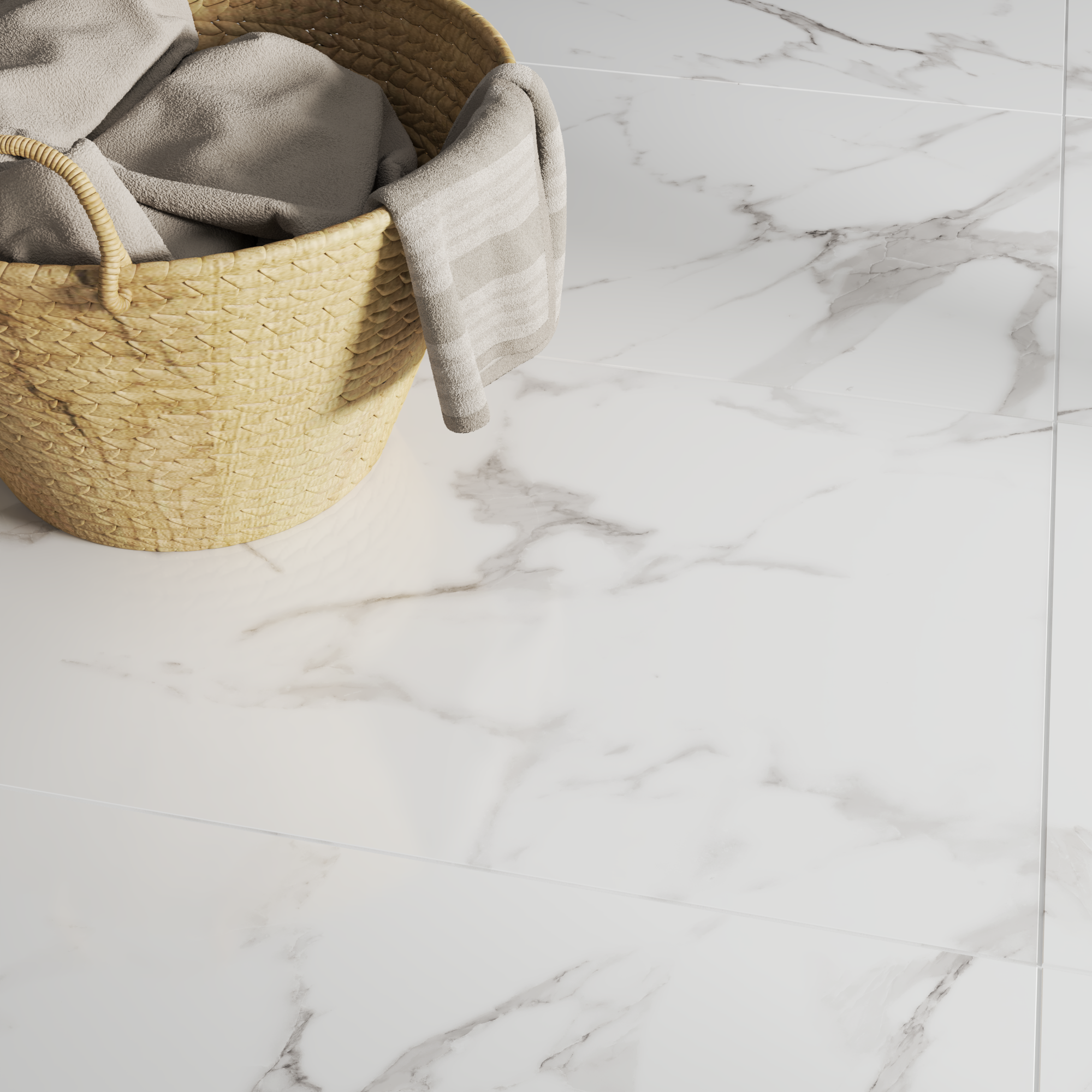 Piastrella da pavimento e rivestimento interno in gres naturale 60 x 120 cm rettificato smaltato bianco lucido Casablanca traffico intenso (pei 4/5) Sp. 9 mm 1.44 mq - 3