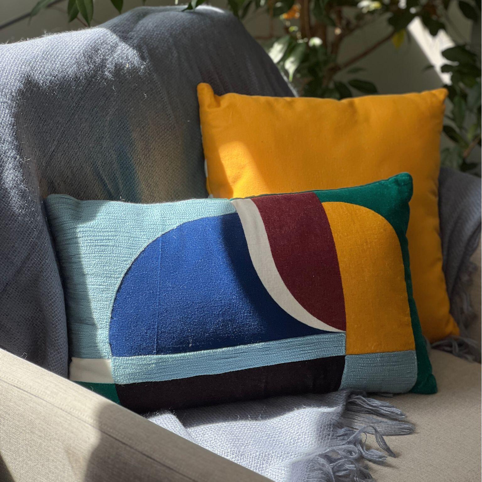 Coussin effet velour Hannes, multicouleur l.30 x L.50 cm - 5