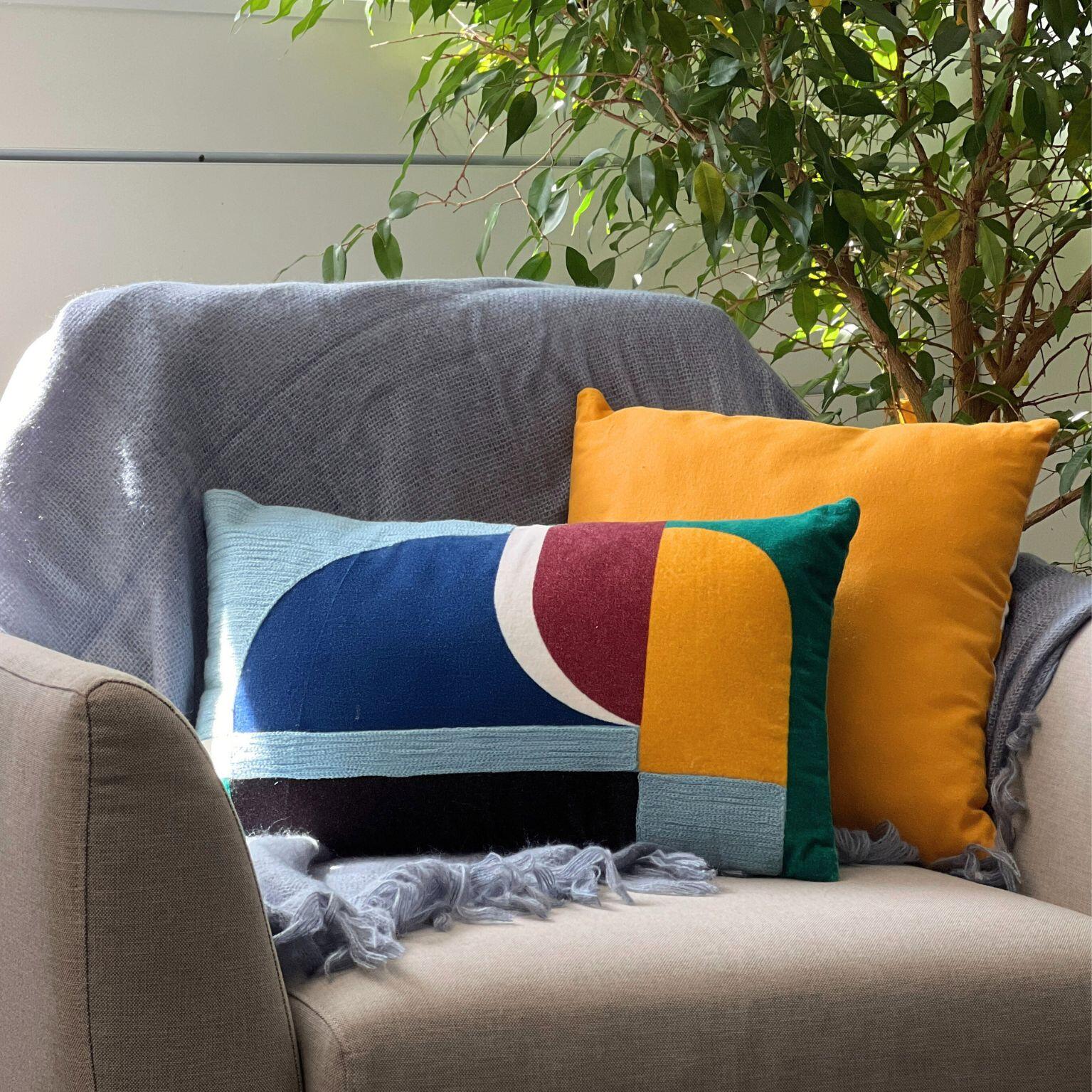 Coussin effet velour Hannes, multicouleur l.30 x L.50 cm - 6