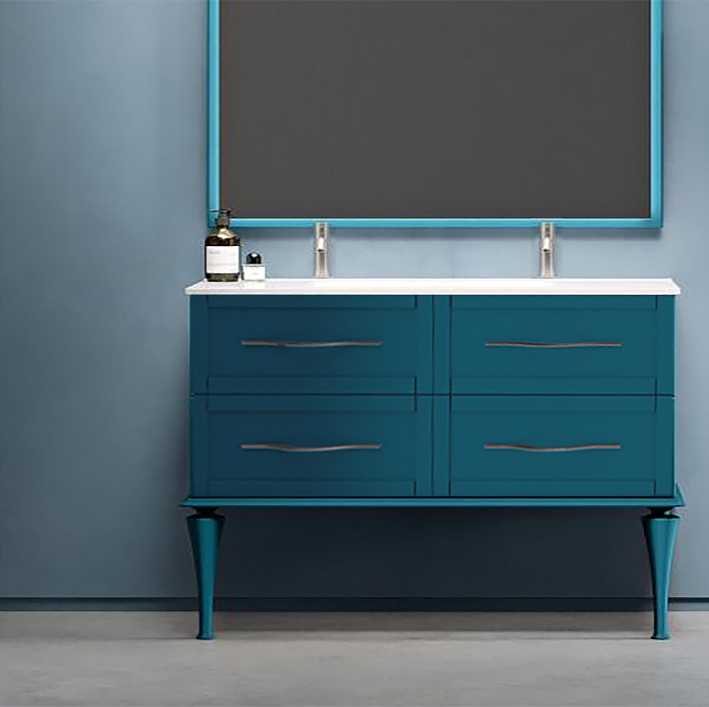 Mobile sottolavabo e lavabo Tiffany blu petrolio L 120 x P 46 cm 2 ...
