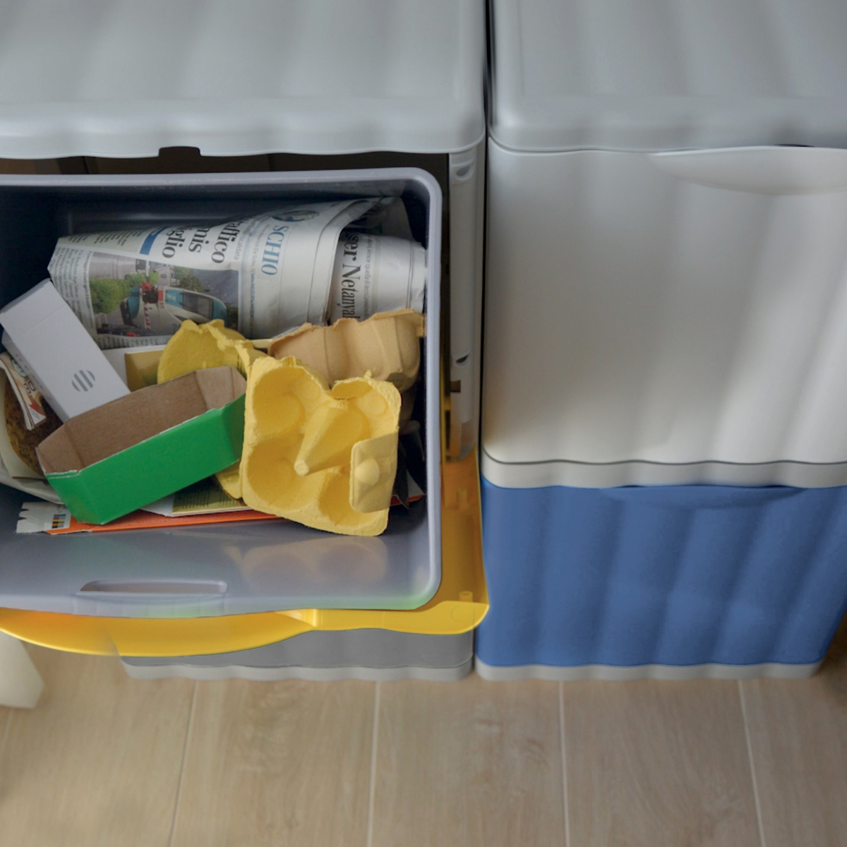 Pattumiera per raccolta differenziata AMICA STEFANPLAST manuale grigio cemento 20 L - 2