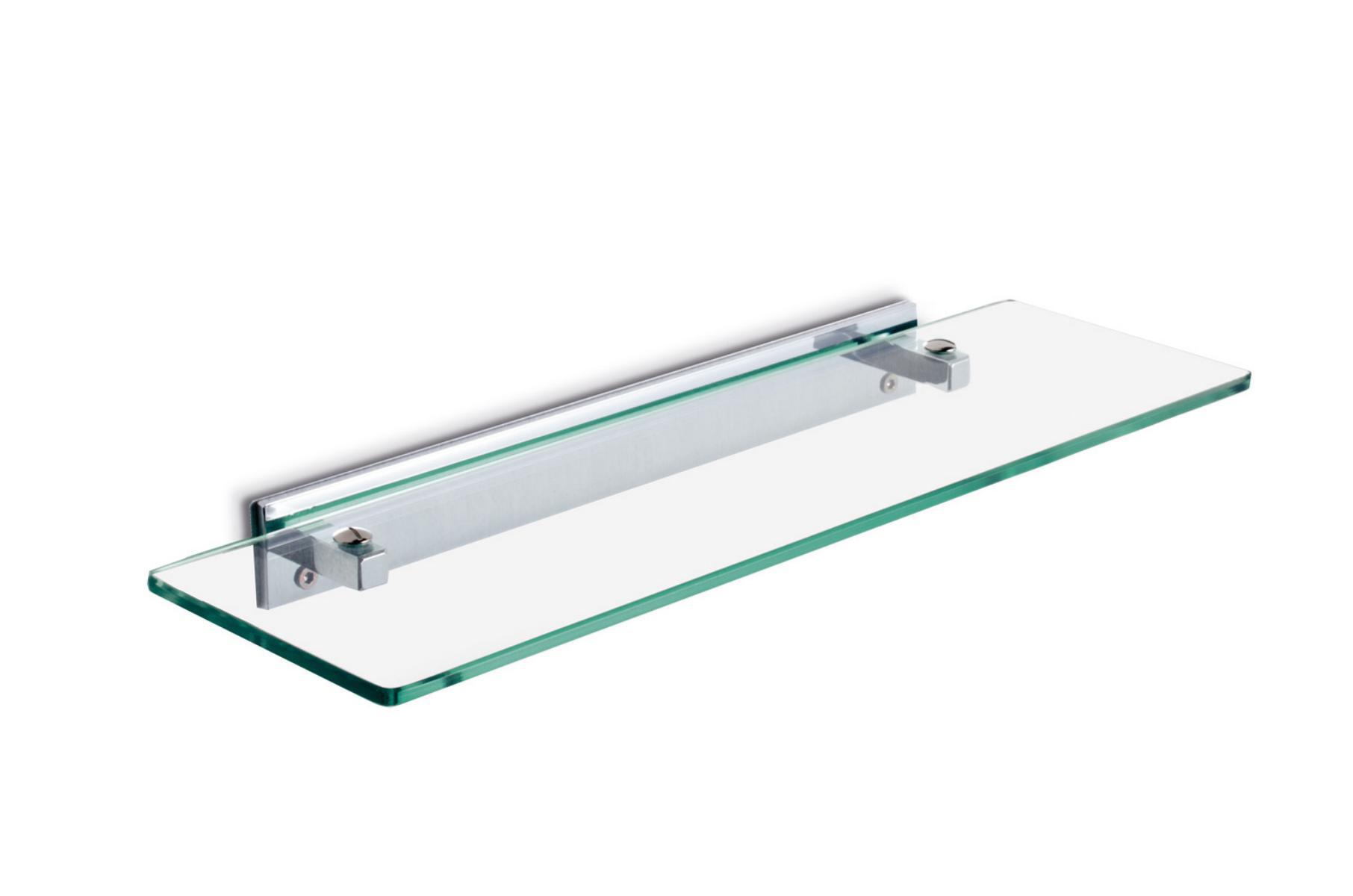 Estante para el baño de cristal plata roterdam 45x5x12cm