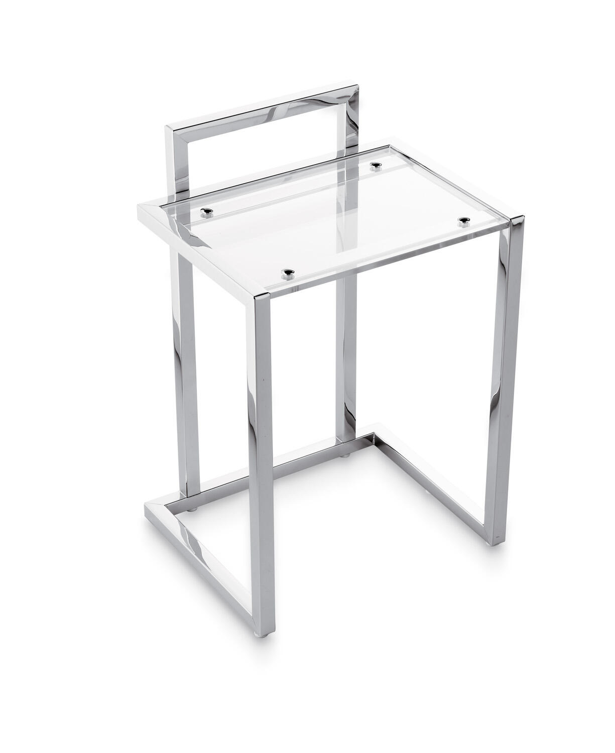 Taburete de baño gris 34x51 cm