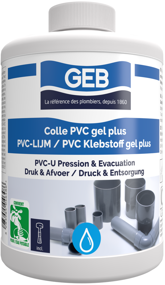 Colle PVC Gel plus en pot, 1L, GEB