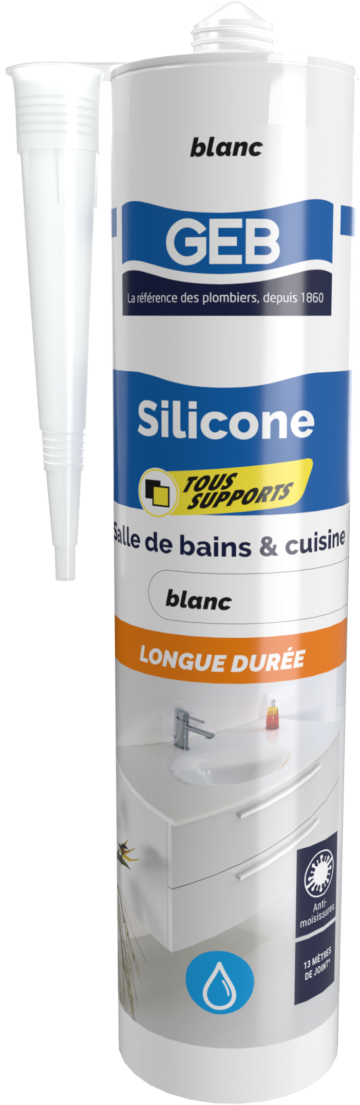Silicone GEB, blanc, 280 ml - 2
