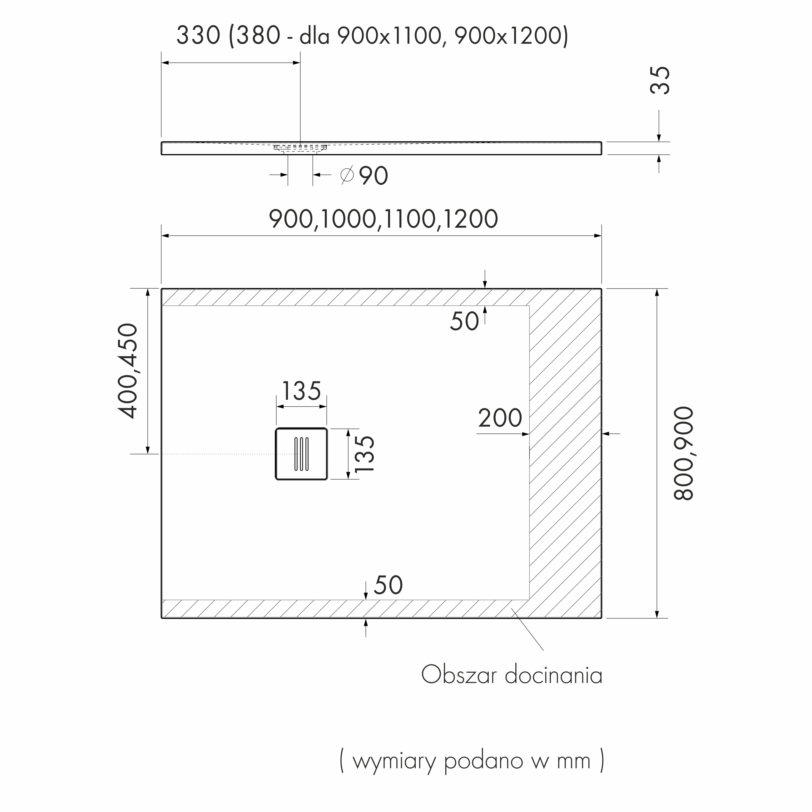 Brodzik do kabiny prysznicowej Balans 70 x 90 cm czarny Schedpol - 4