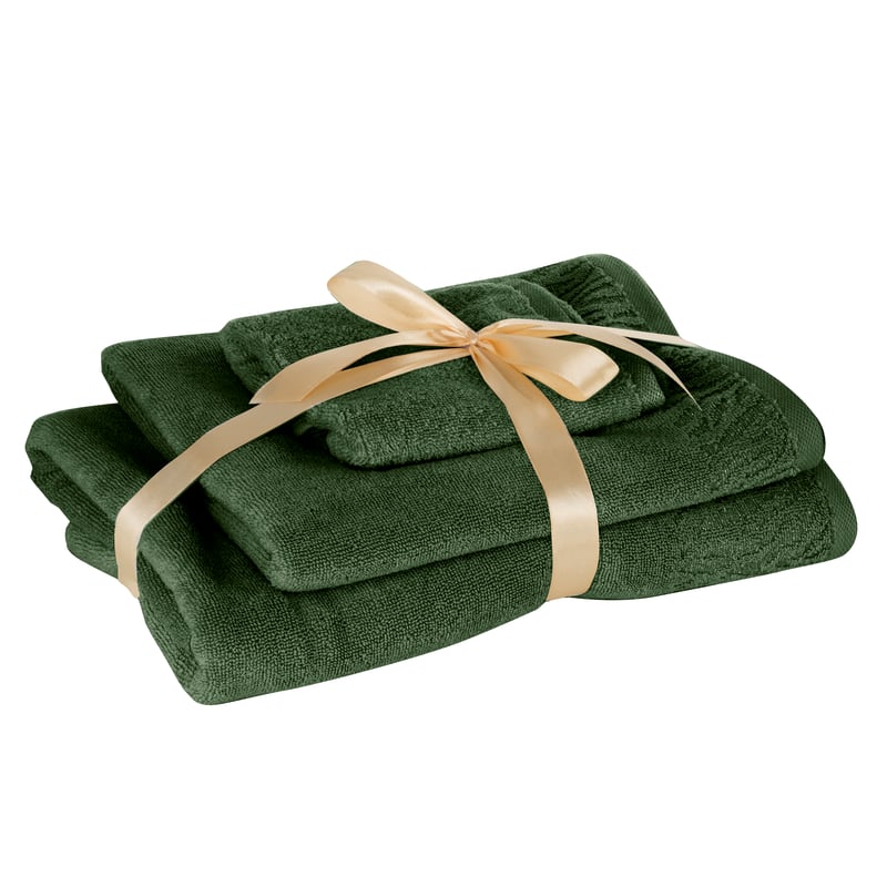 Komplet trzech ręczników Margo 30x50 50x90 70x140 oliwkowy