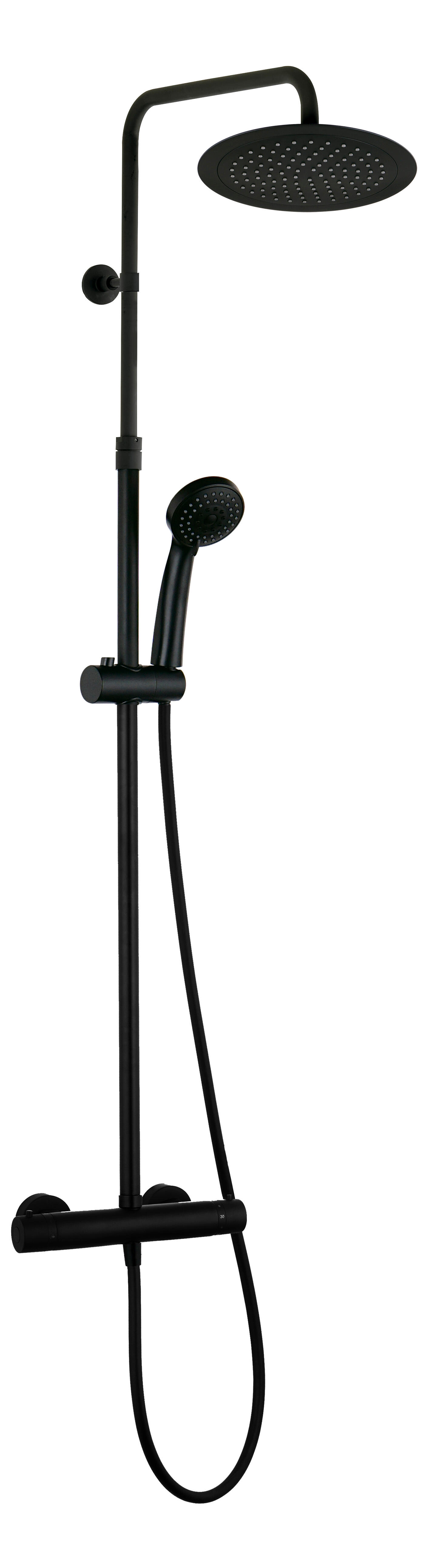 Columna de ducha termostática phil 24cm negro