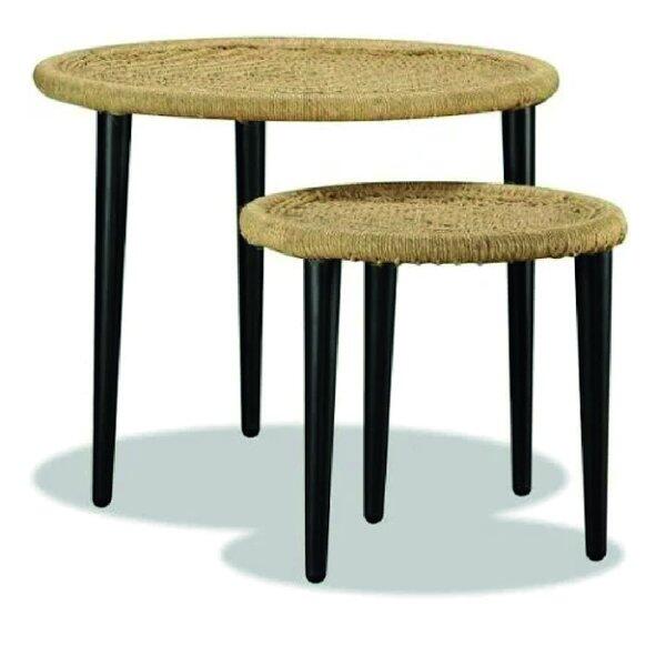 Tables gigognes en cordes, naturelles l.60 x L.50 cm et l.40 x L.40 cm