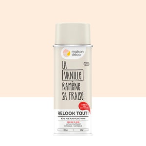 Bombe de peinture Relook tout MAISON DECO vanille satiné 400 ml Leroy Merlin Les bons plans des petits projets avant l'été