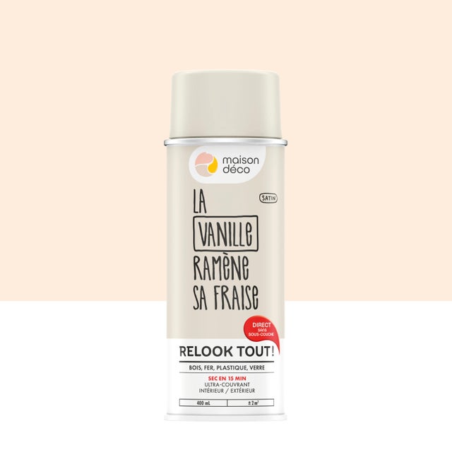 Bombe de peinture Relook tout MAISON DECO vanille satiné 400 ml