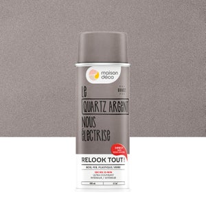 Bombe de peinture Relook tout MAISON DECO argent pailleté mat 400 ml