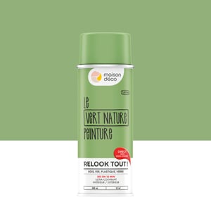 Bombe de peinture Relook tout MAISON DECO vert nature satiné 400 ml Leroy Merlin Les bons plans des petits projets avant l'été